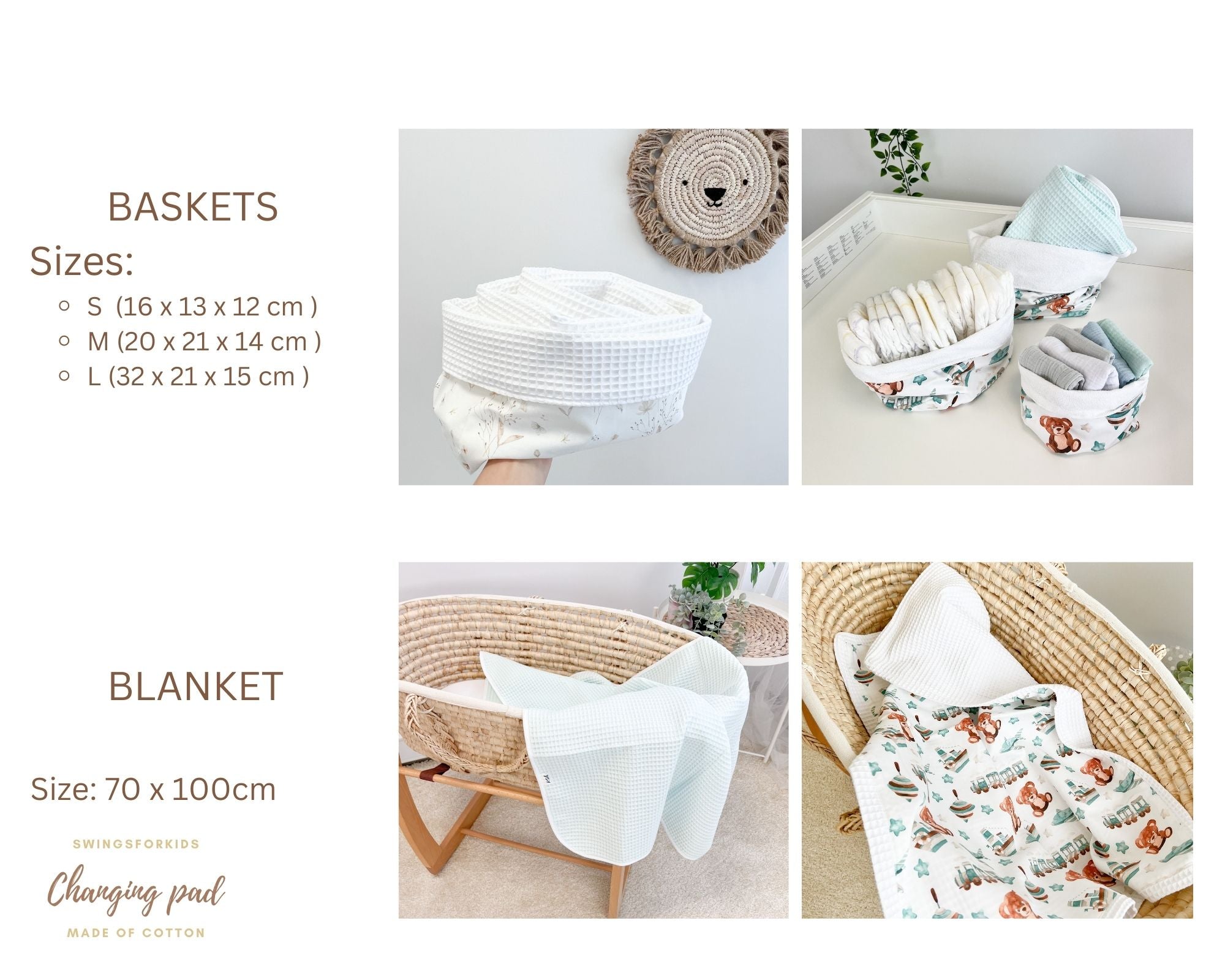 Cotton changing pad - Meadow