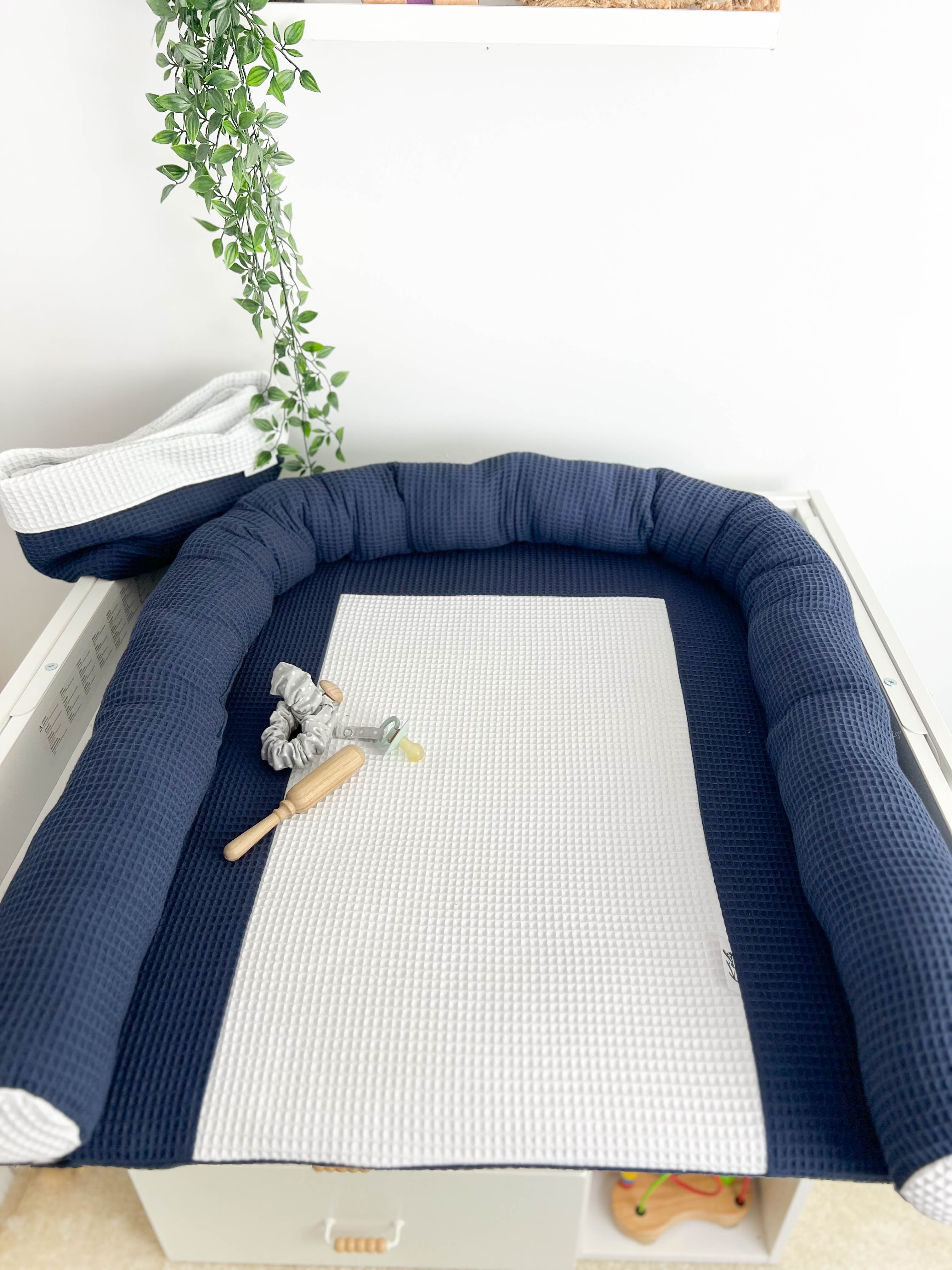 Cotton changing pad - Navy blue