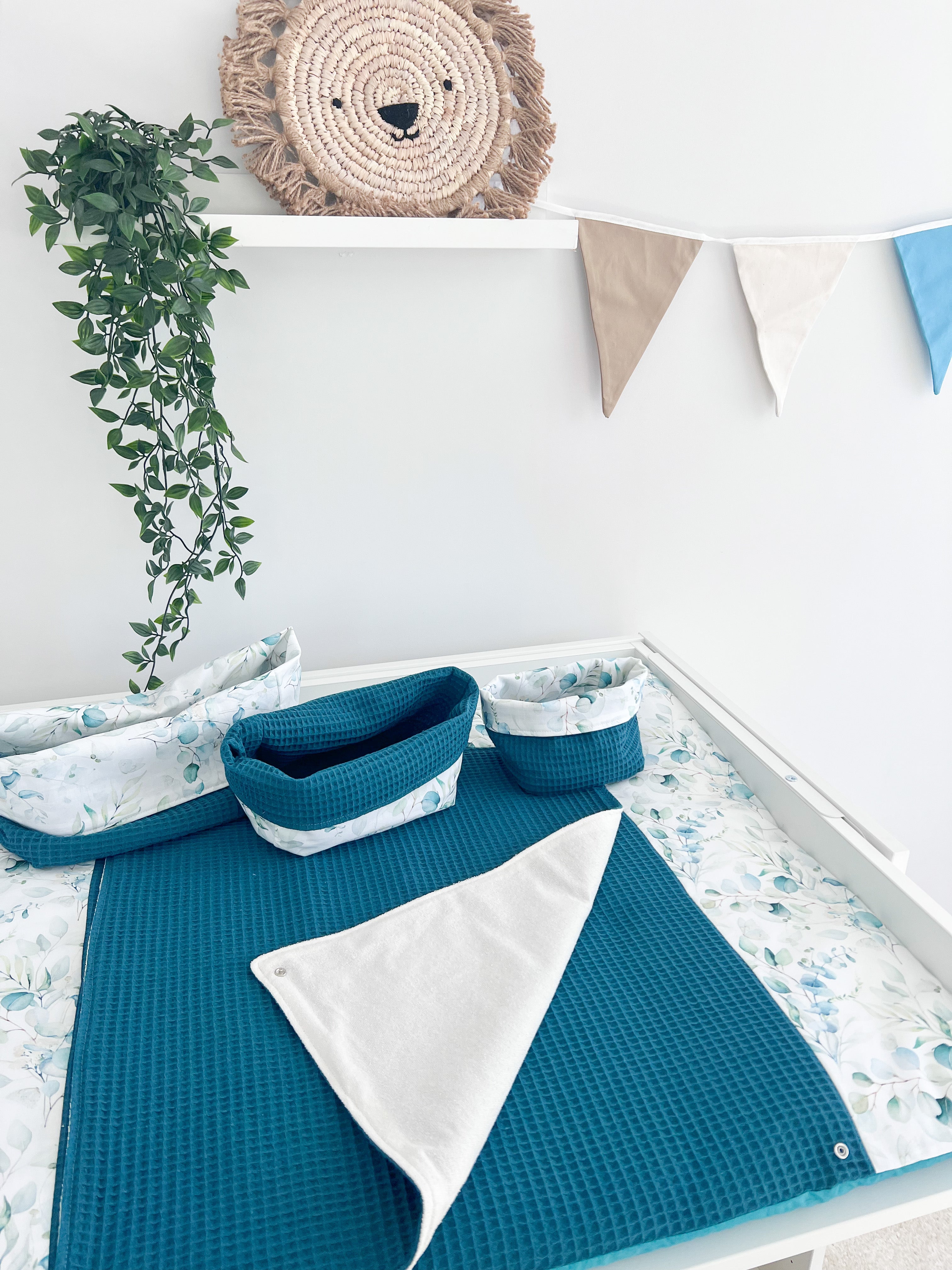 Cotton changing pad - Dark eucalyptus