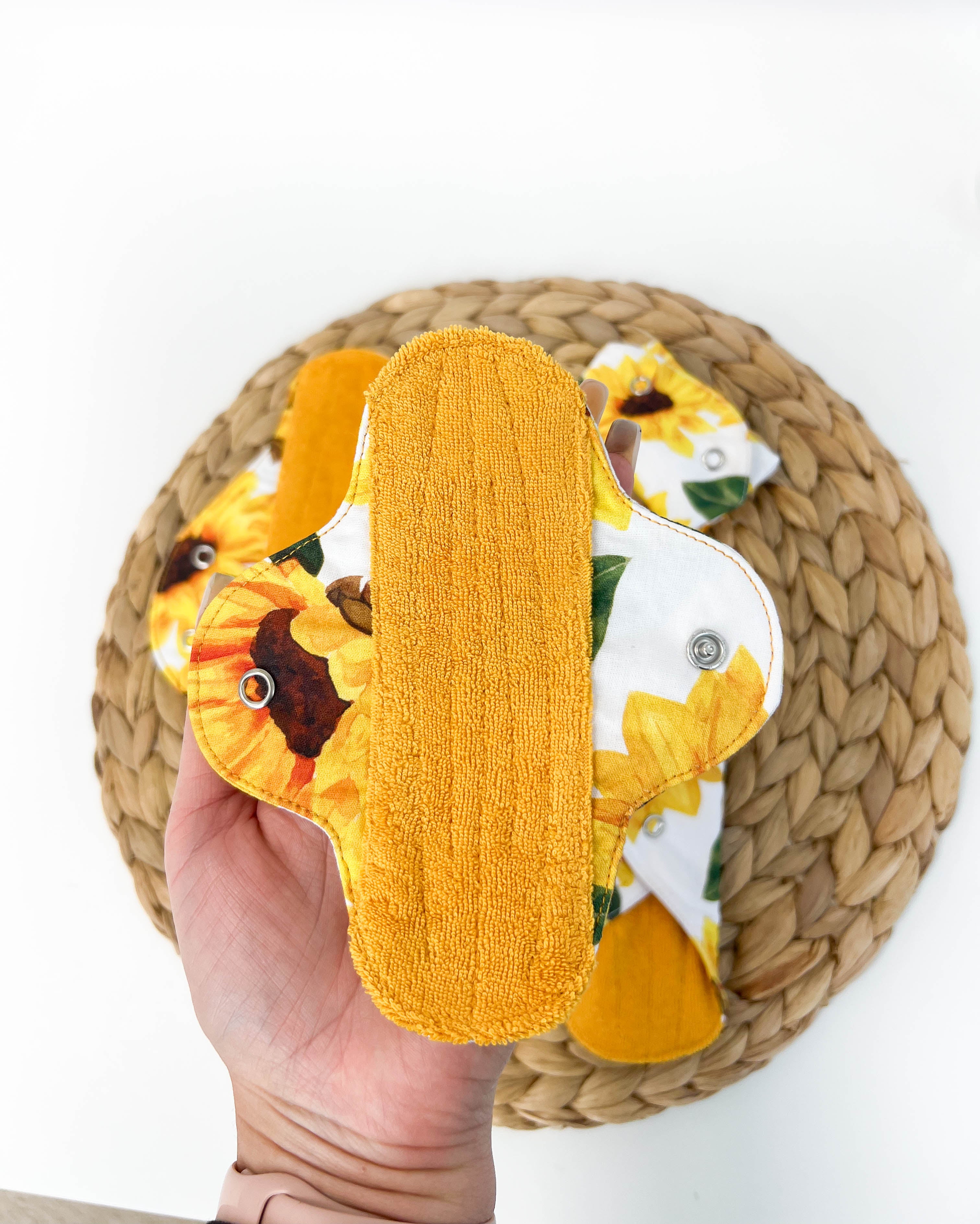 Menstrual cloth pads- sunflowers