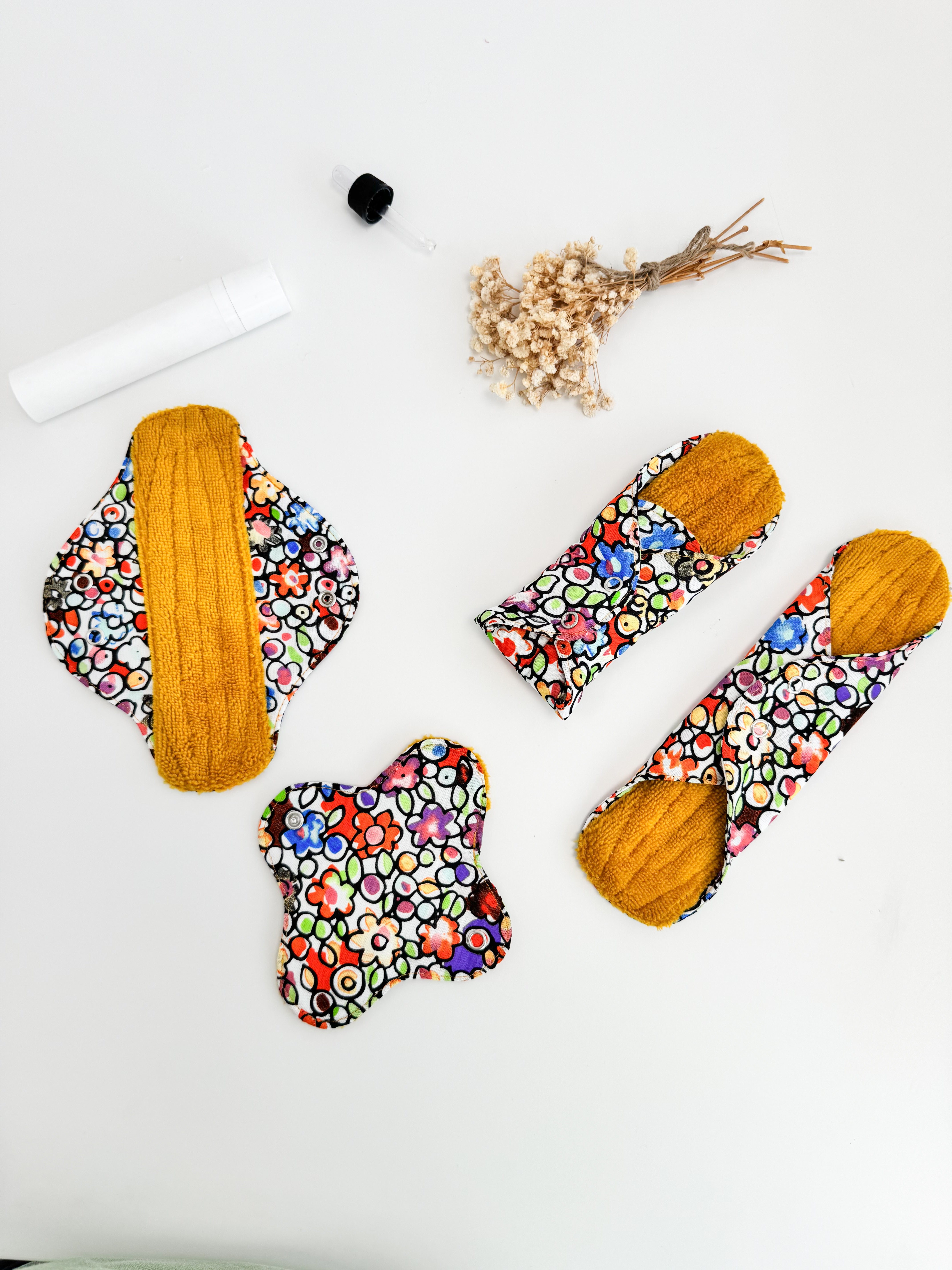 Menstrual cloth pads- Yellow flowers