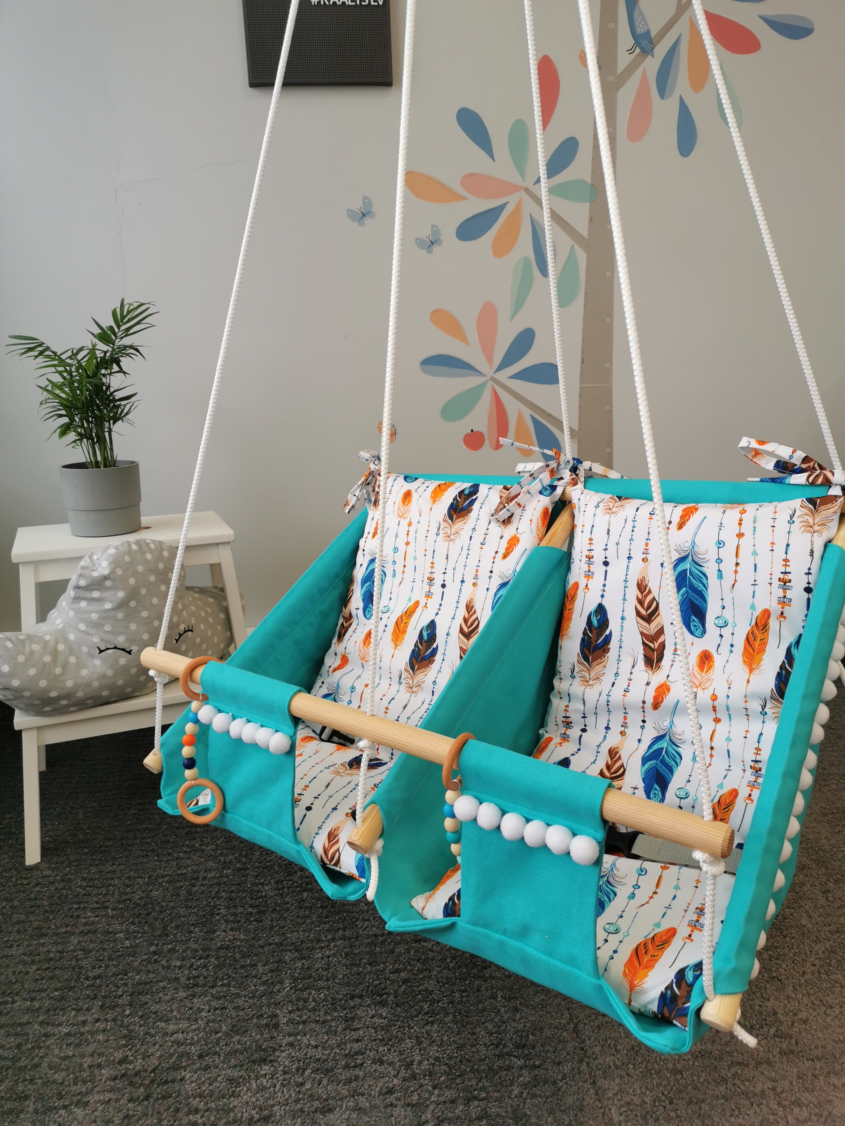 Twin hammock swing "Spalvas"