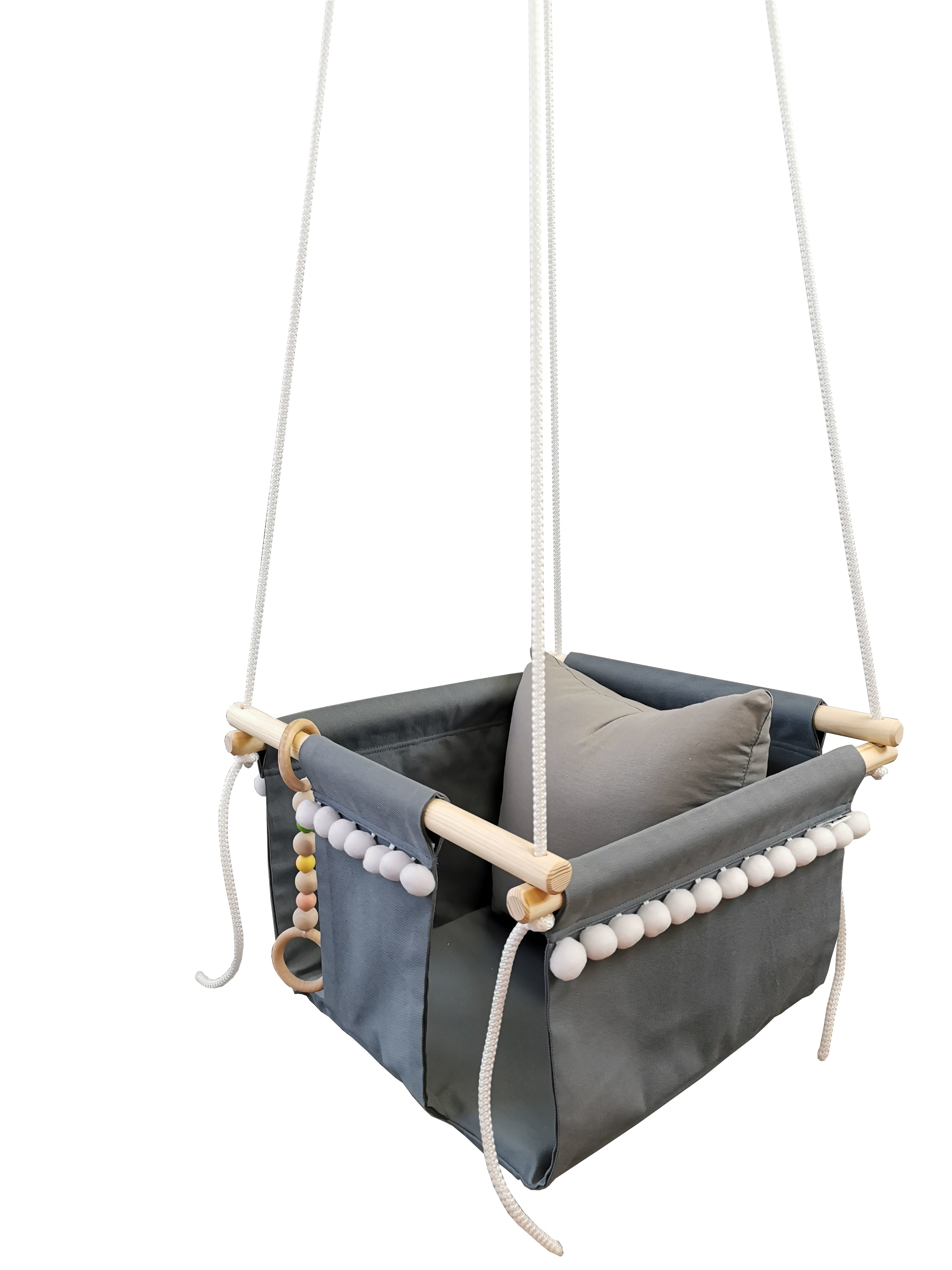 Swing for Kids "Gray" with pompom's
