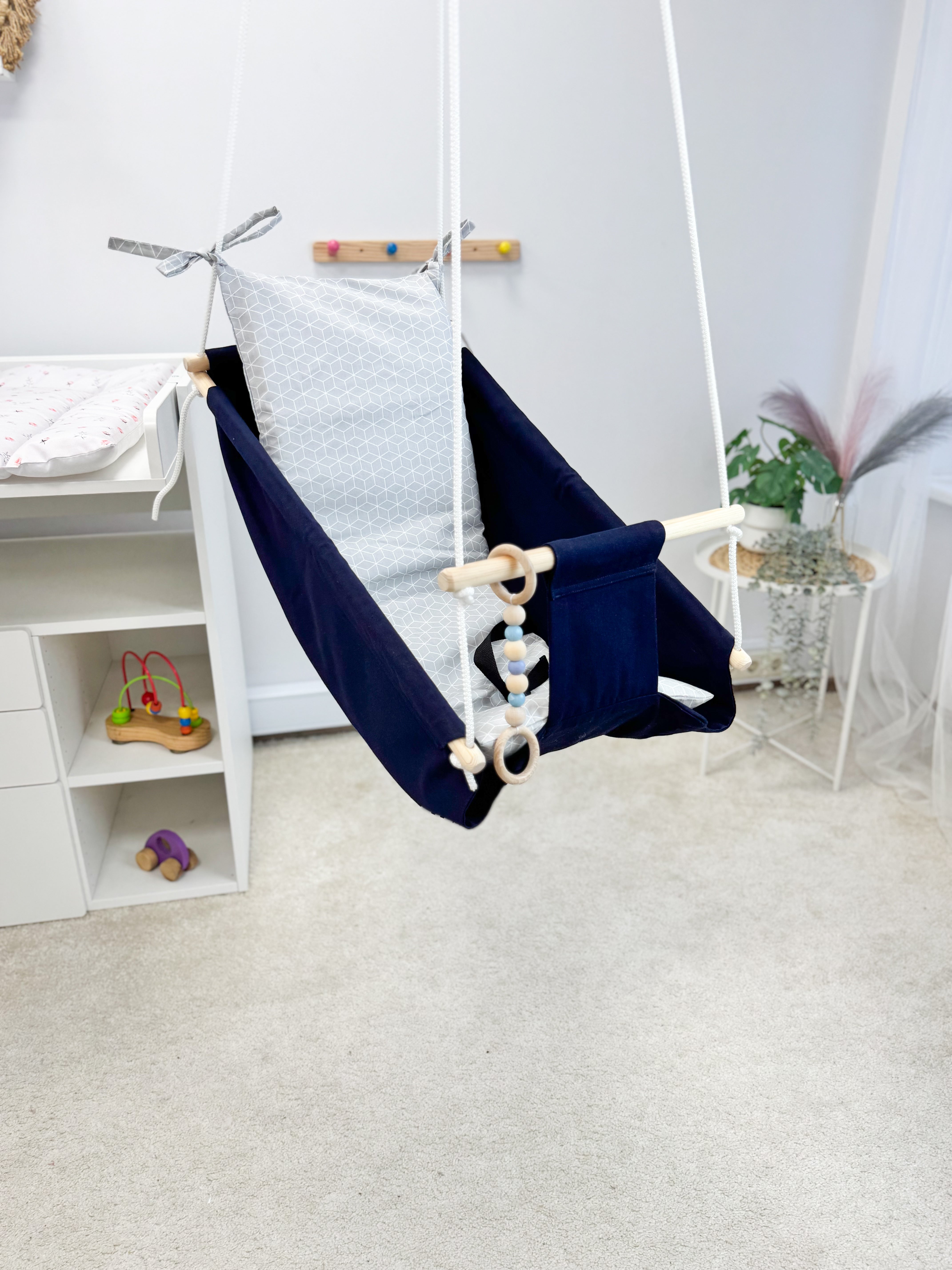 Navy blue hammock swing baby