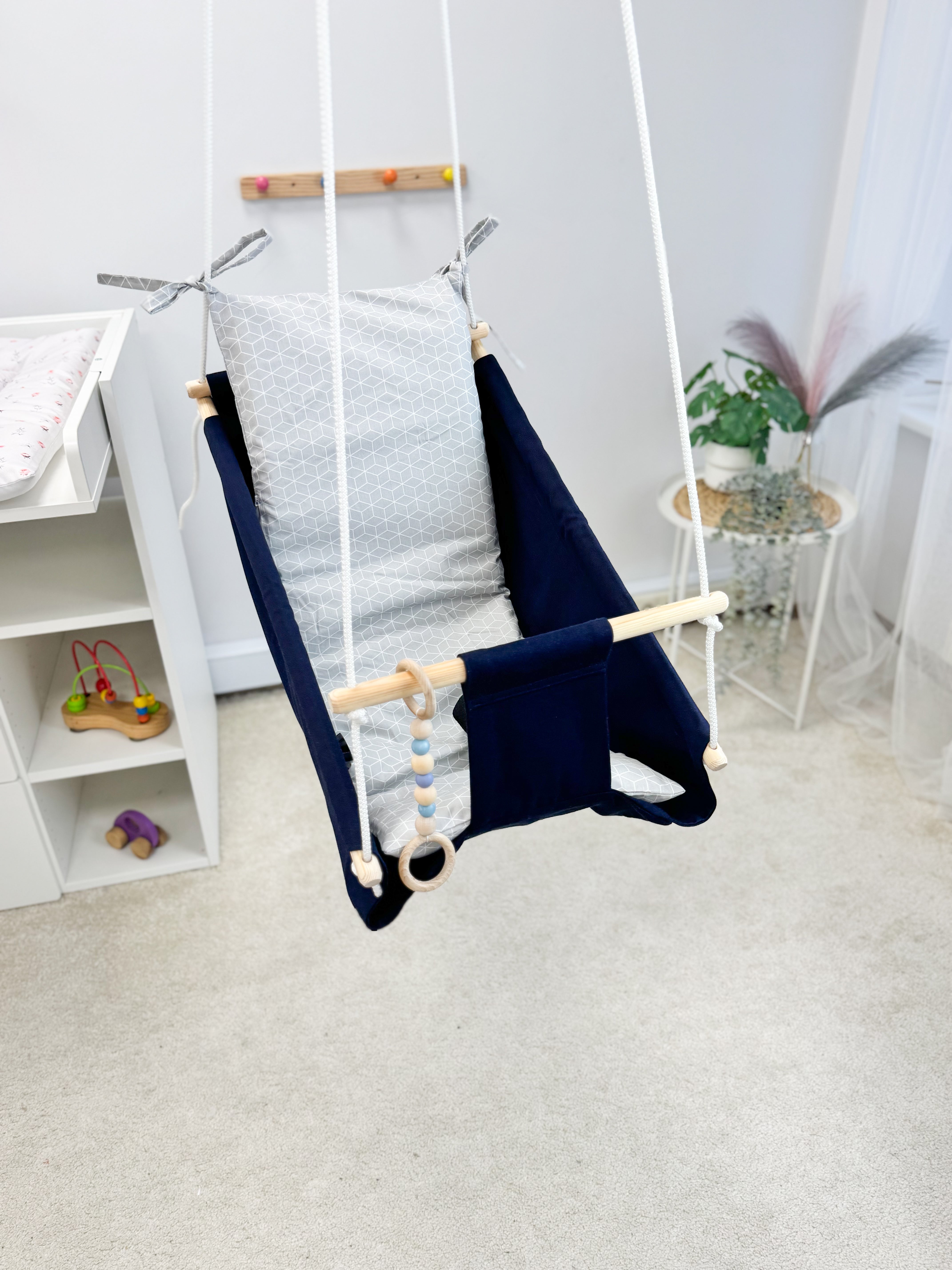 Navy blue hammock swing baby