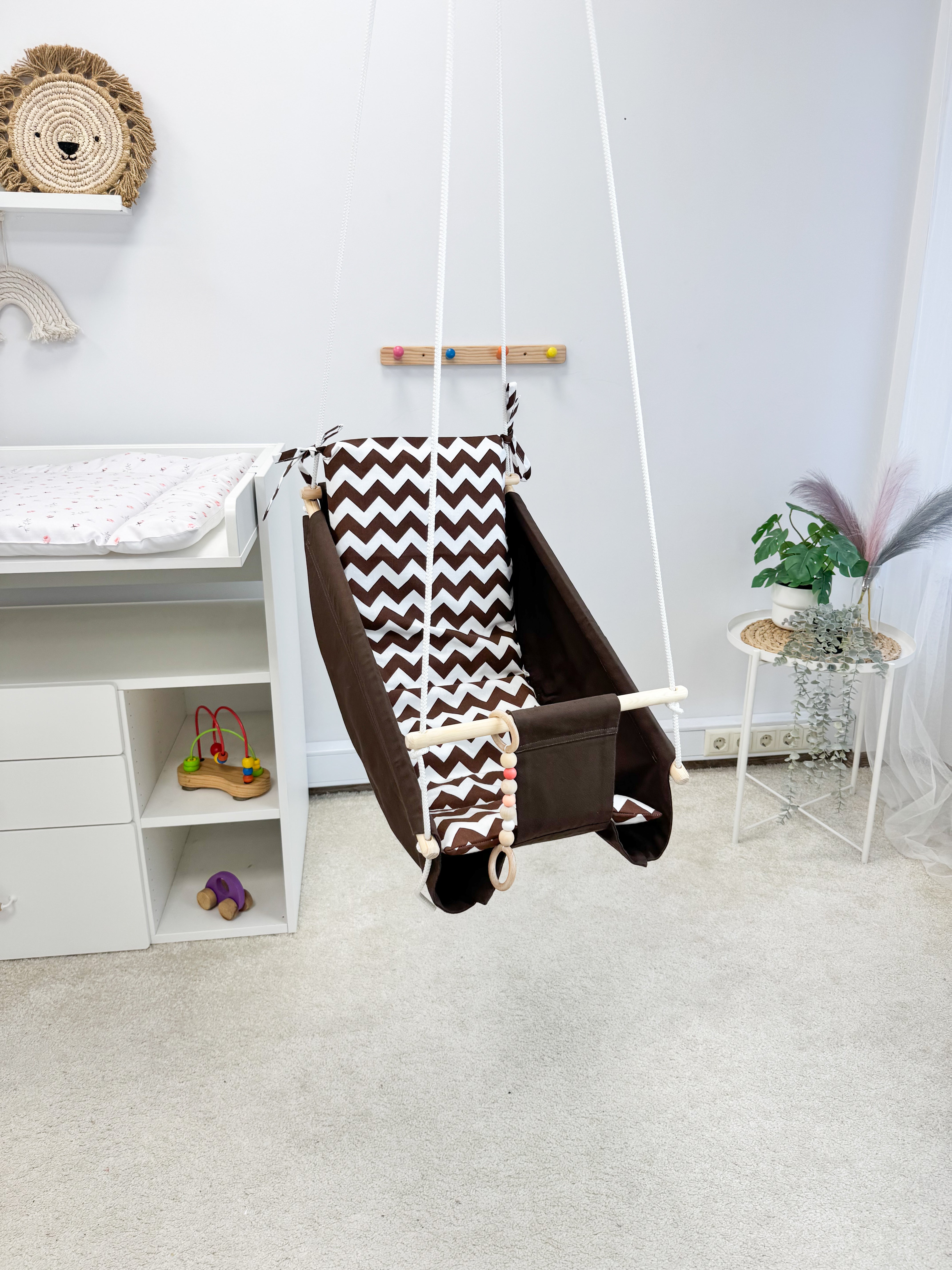 Dark brown Hammock baby swing
