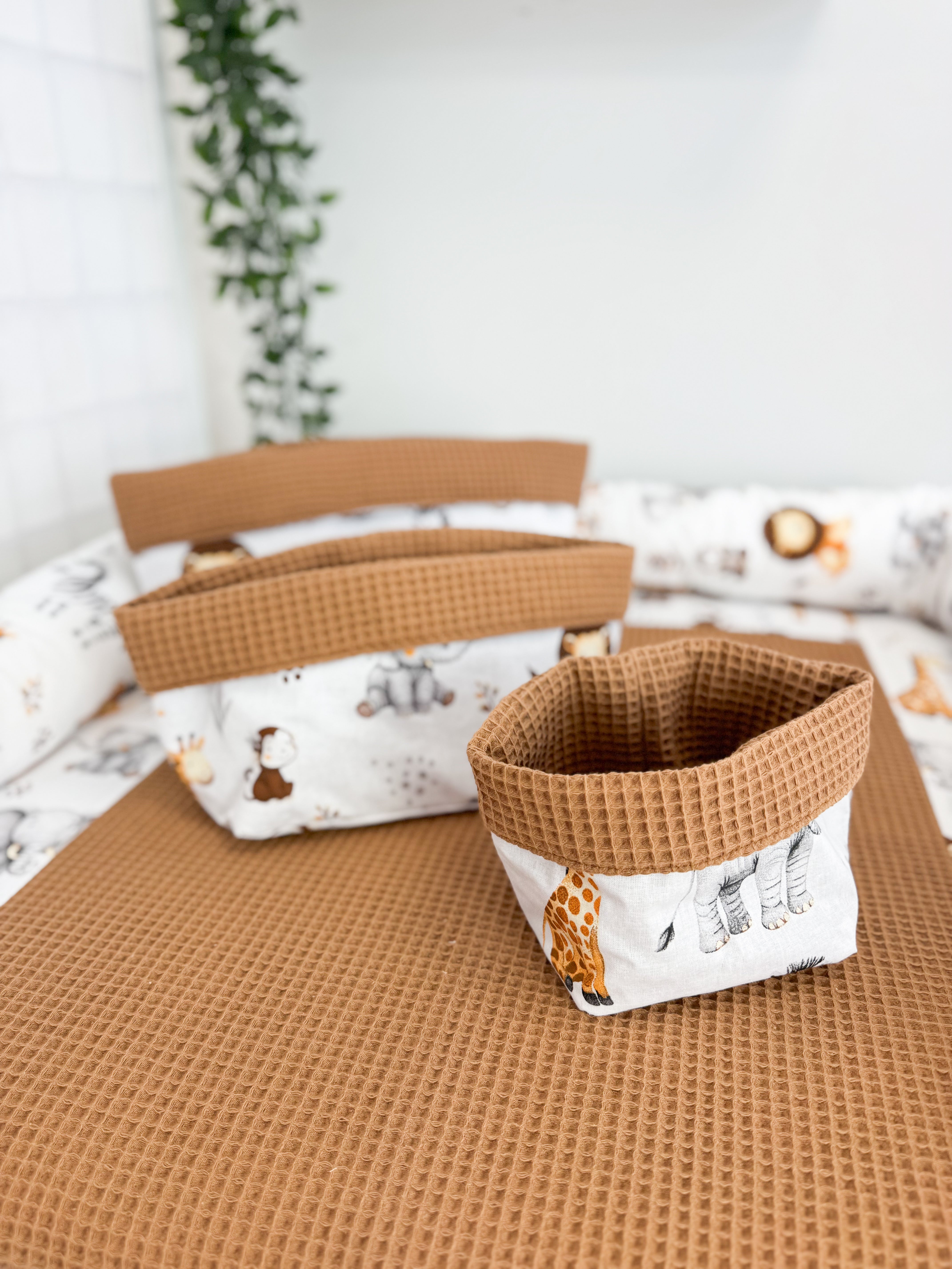 Cotton changing pad - brown Safari