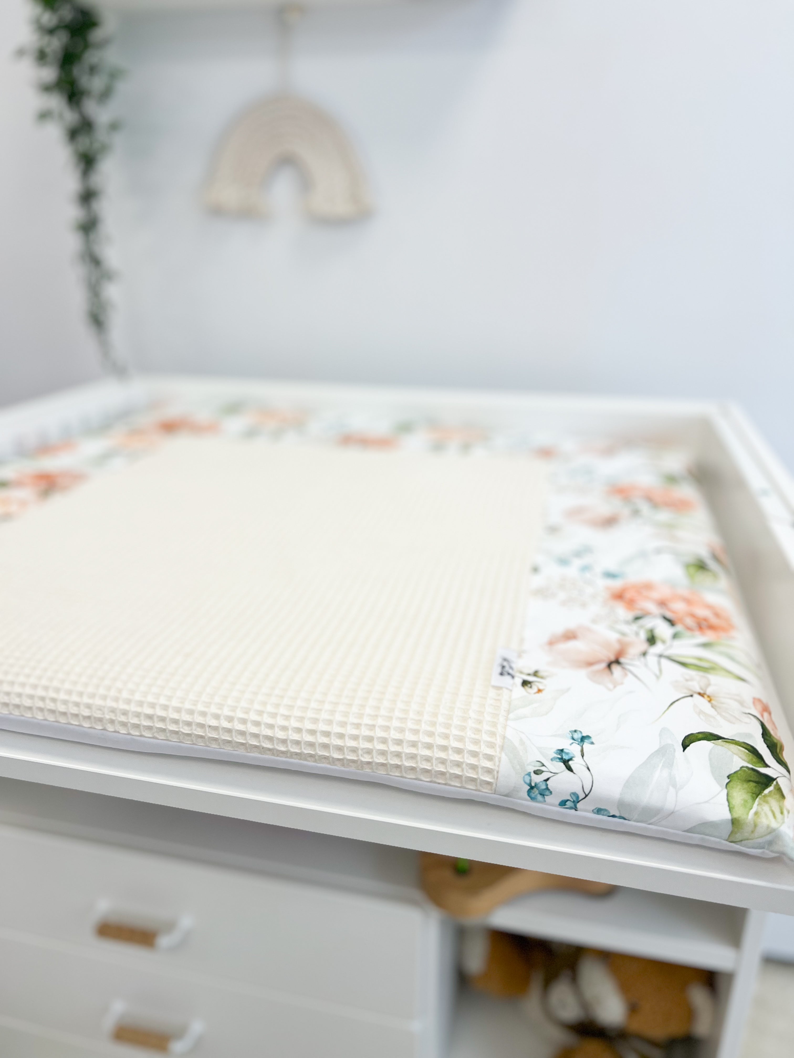 Cotton changing pad - PEONIES
