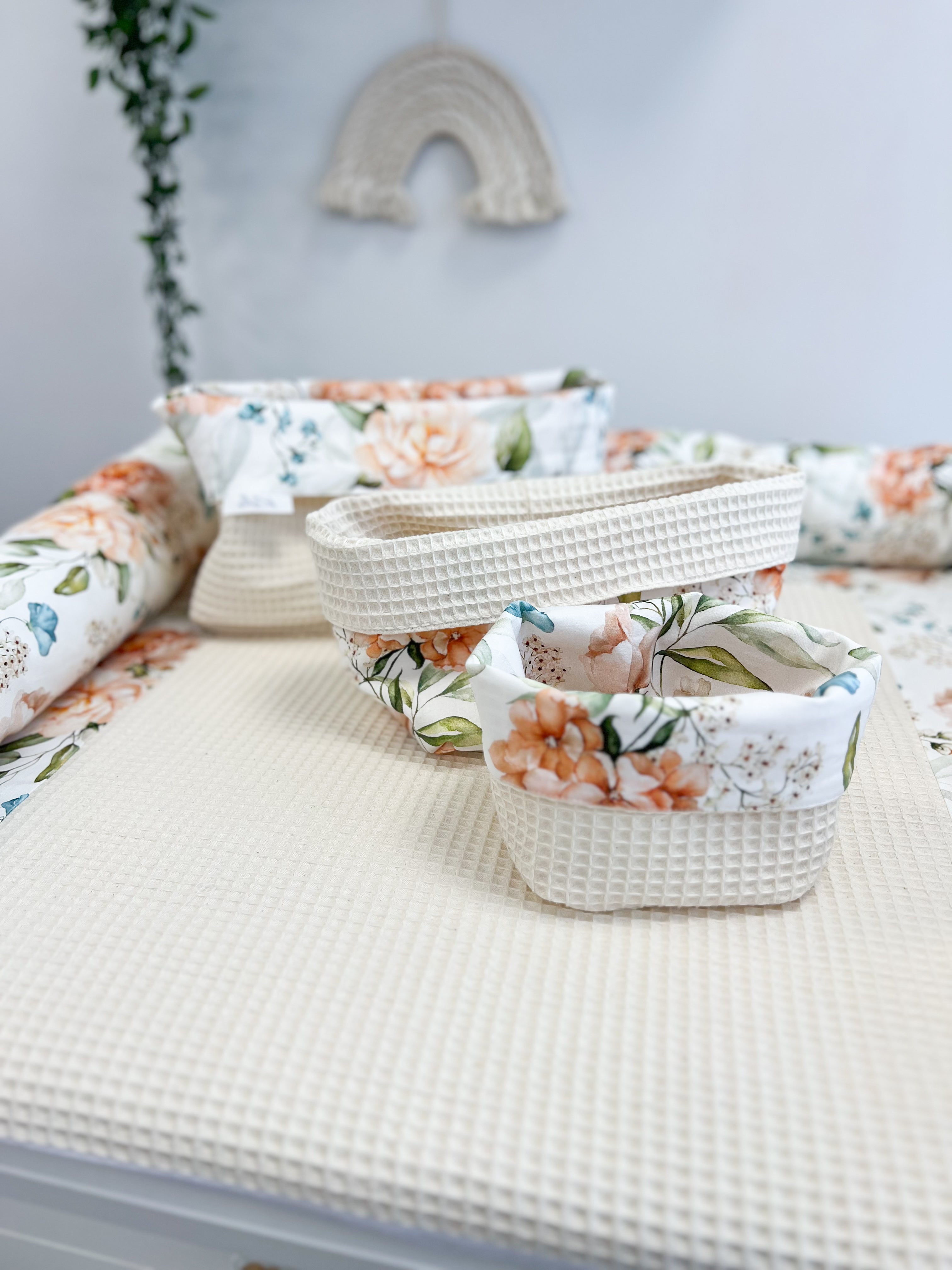 Cotton changing pad - PEONIES