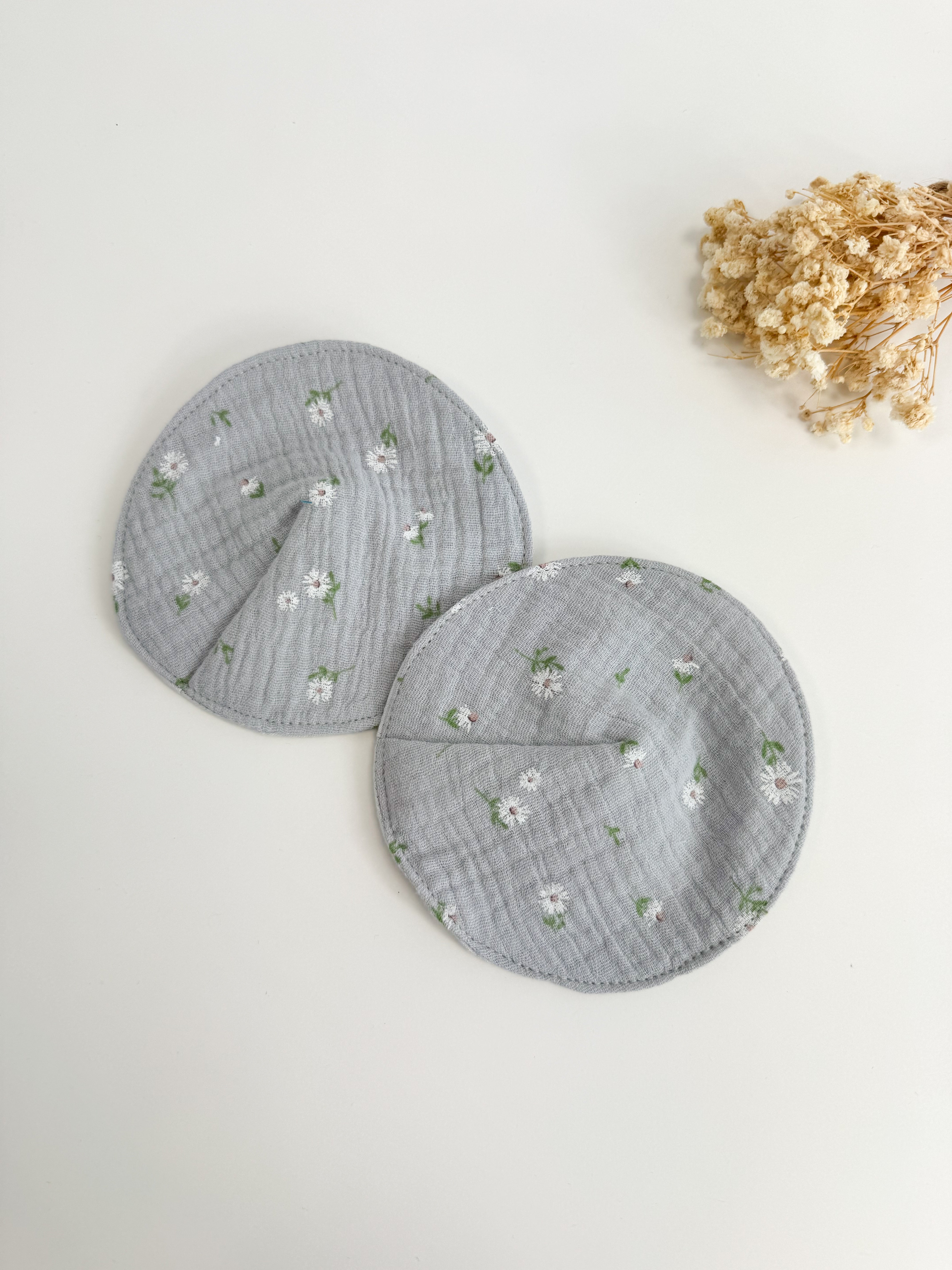 Breastfeeding pads - Gray flowers