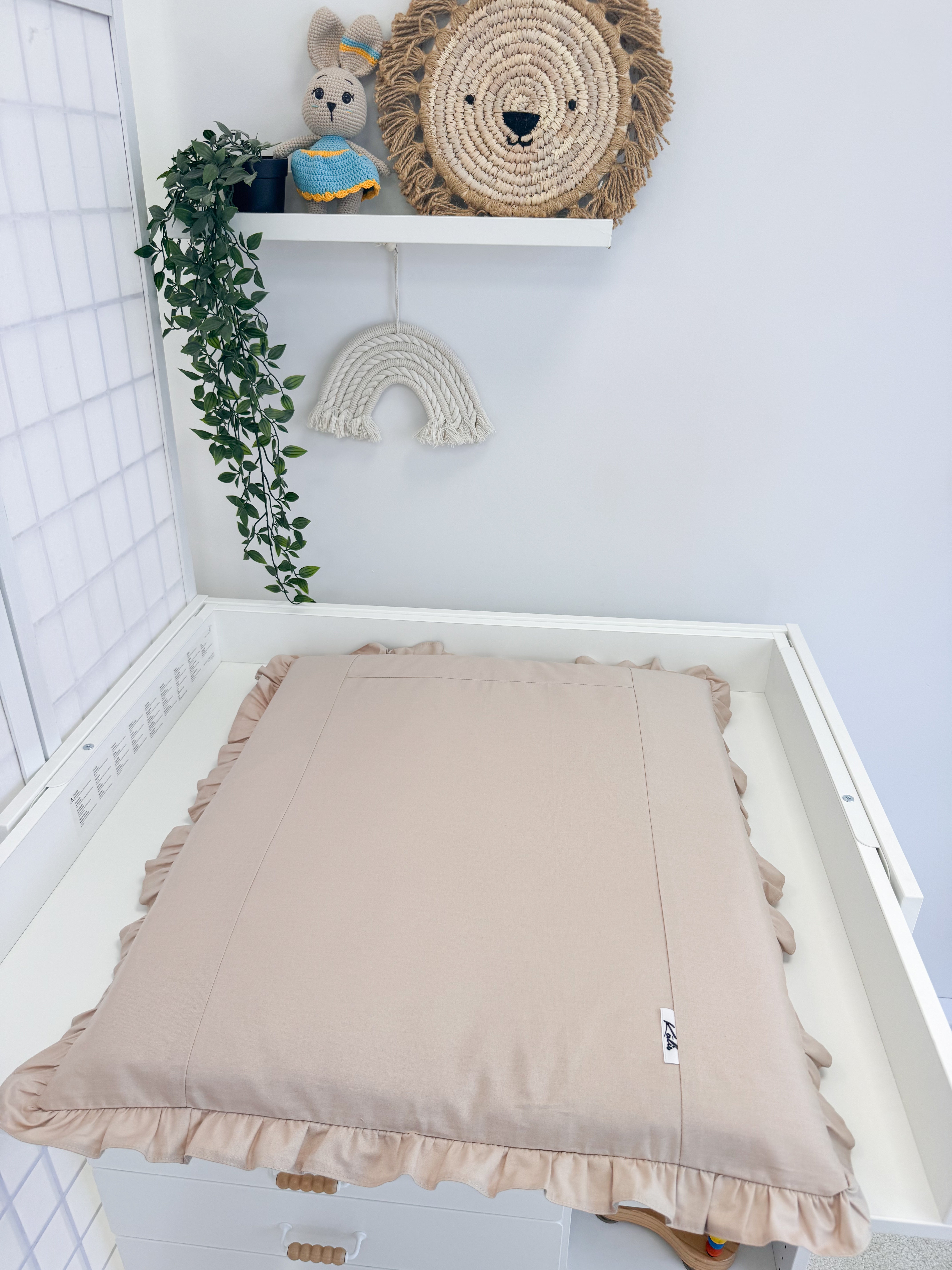BEIGE Cotton changing pad , 60 x 70 cm