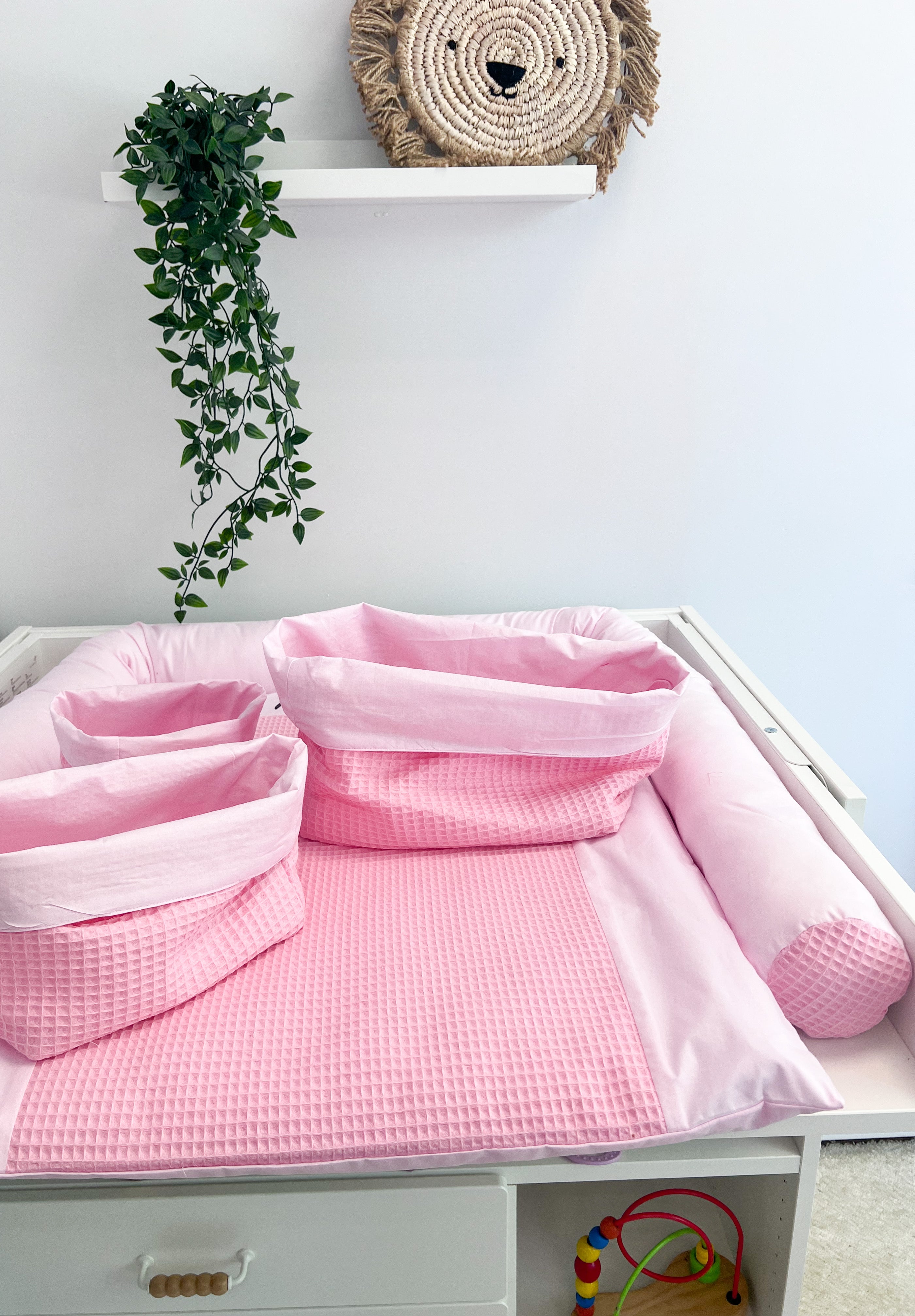 Cotton changing pad - solid pink