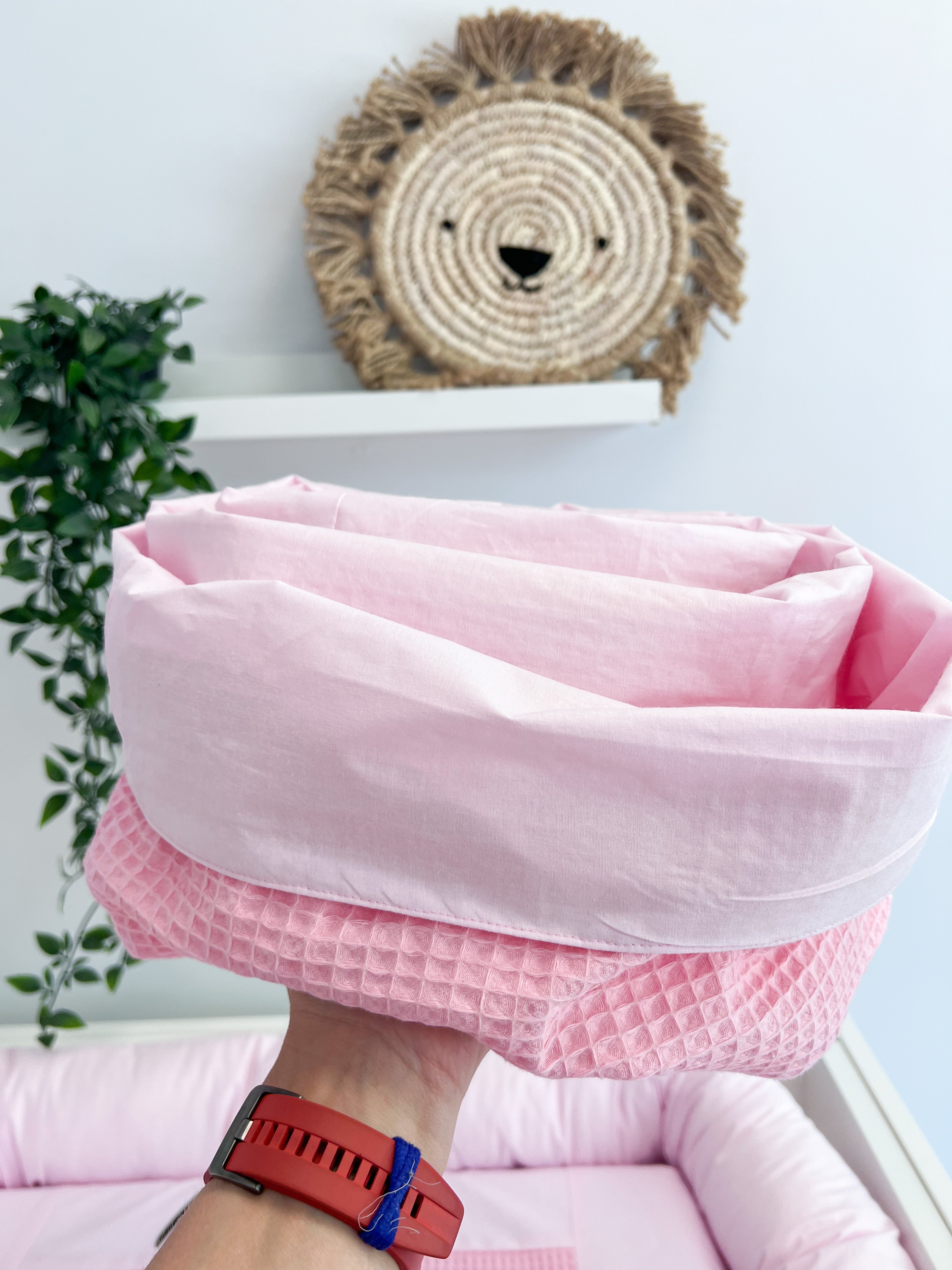 Cotton changing pad - solid pink