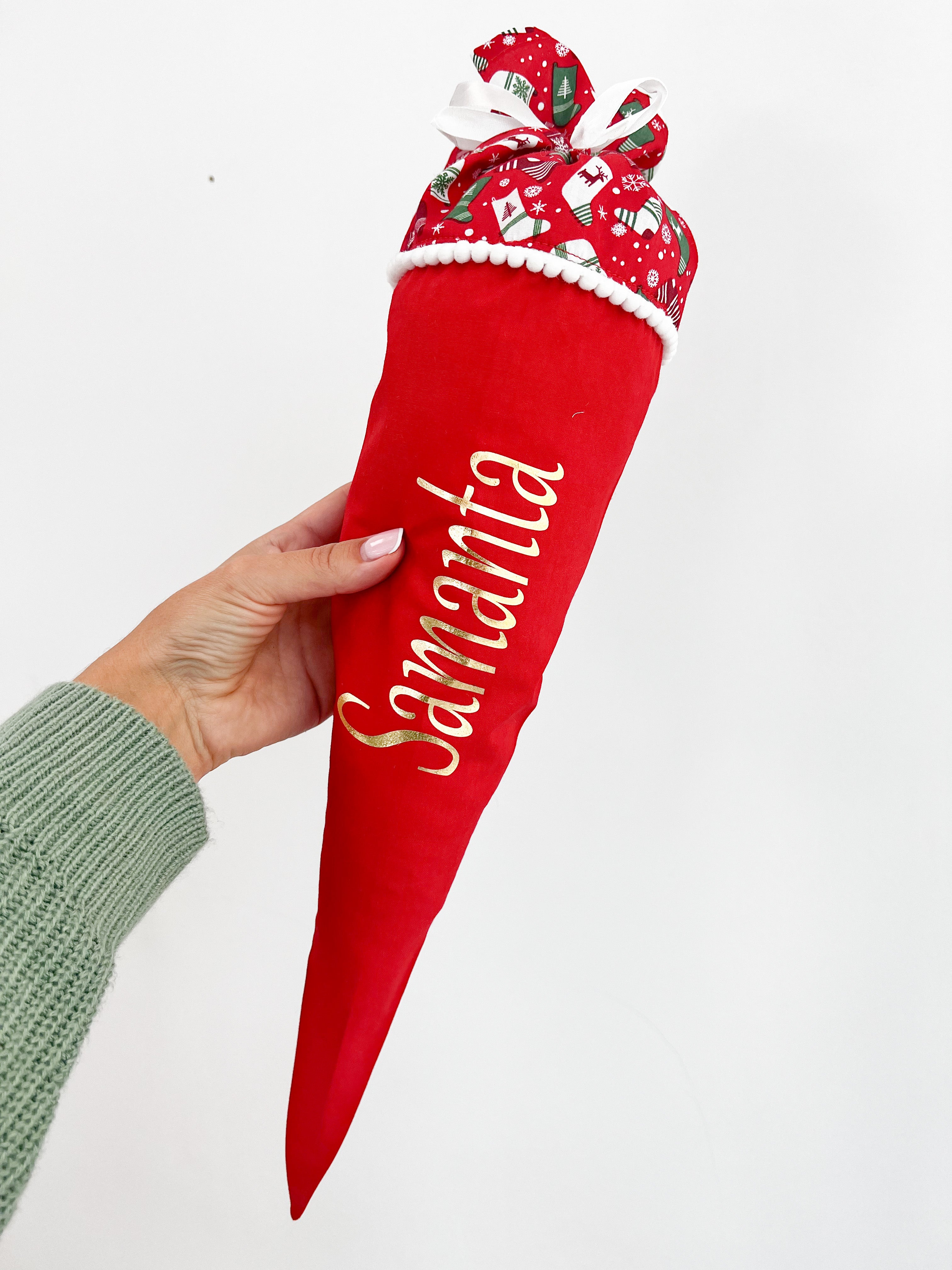 Christmas candy cone- Red