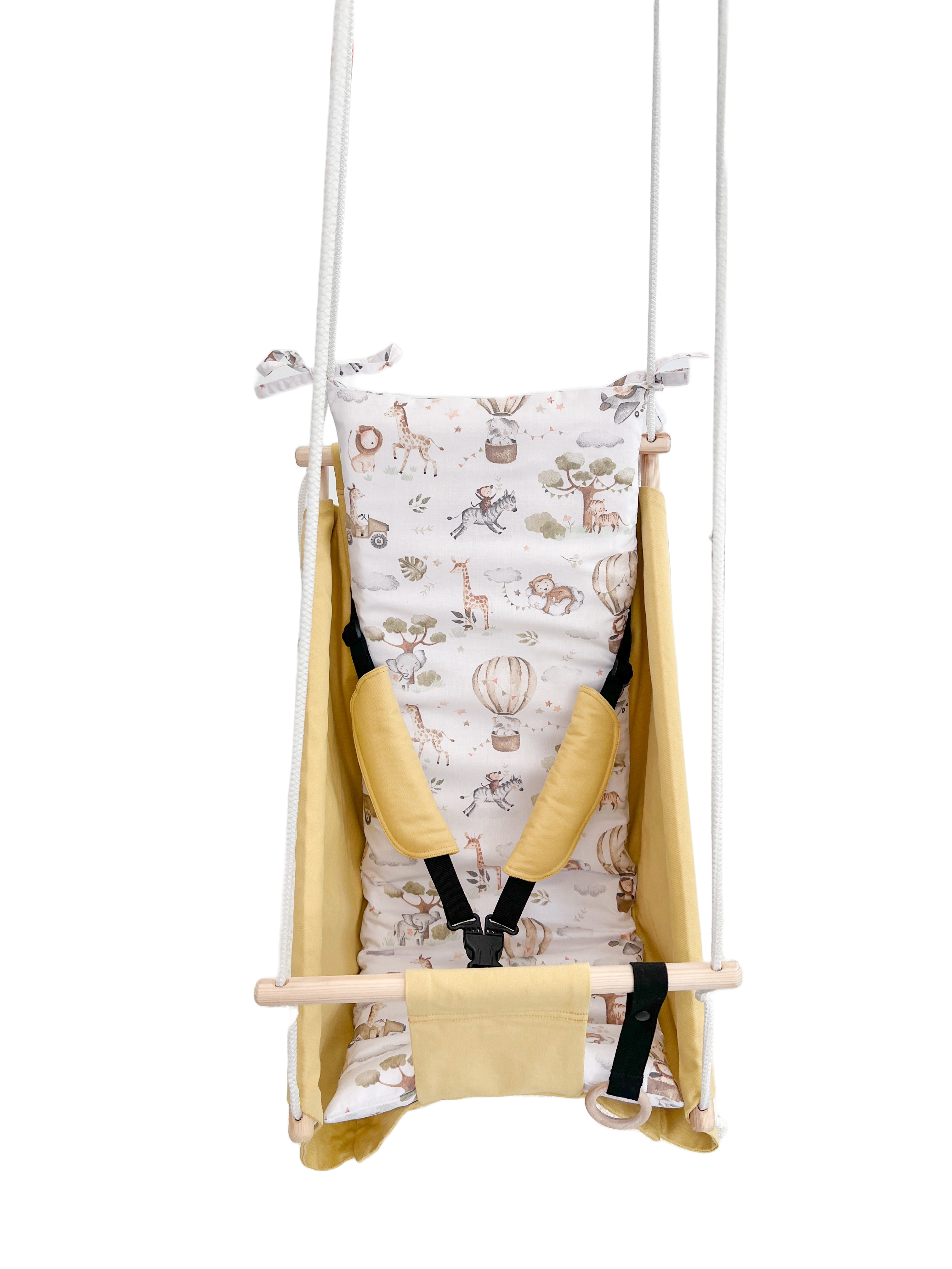 Hammock swing baby "Yellow safari animals"