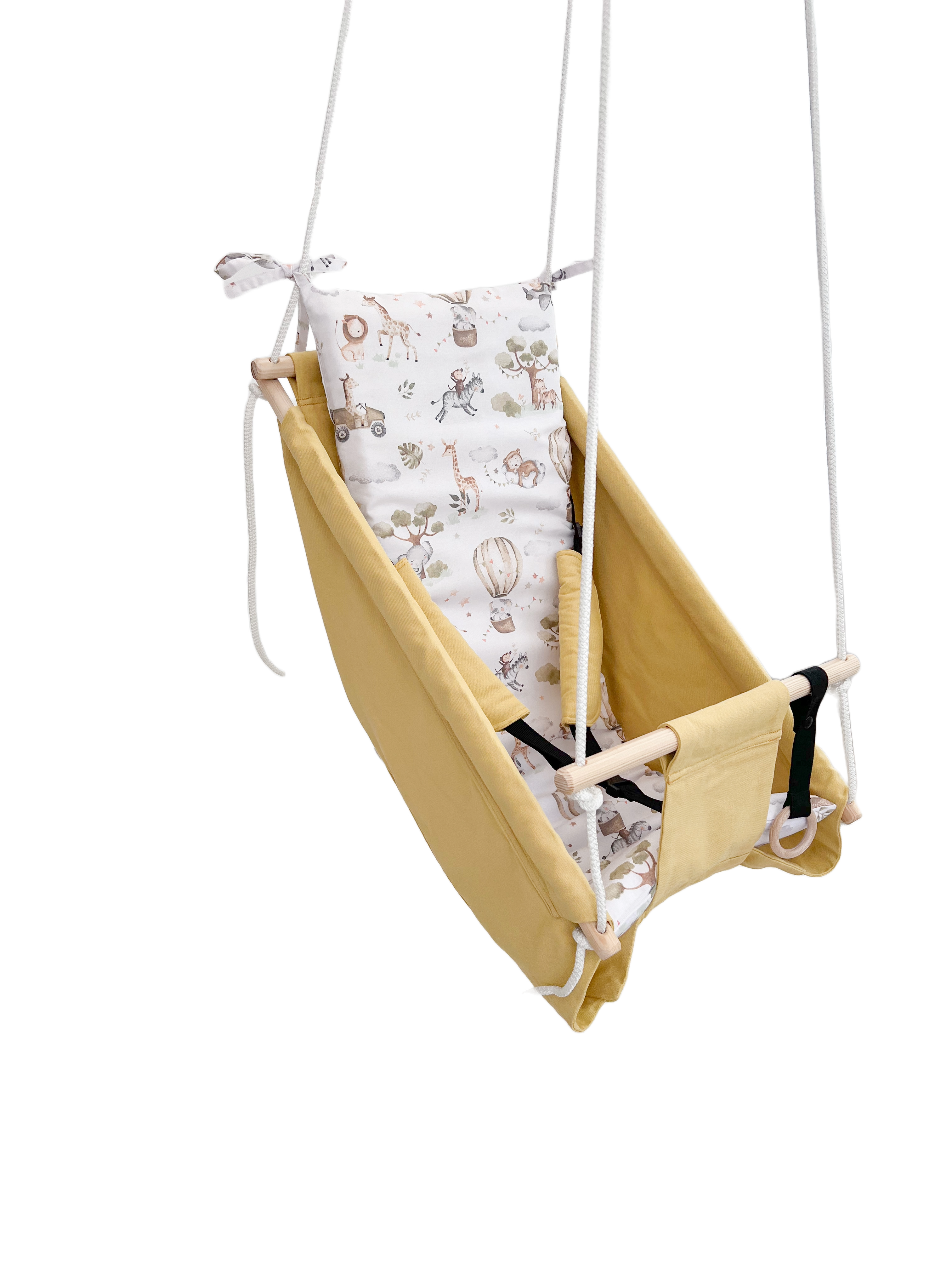Hammock swing baby "Yellow safari animals"