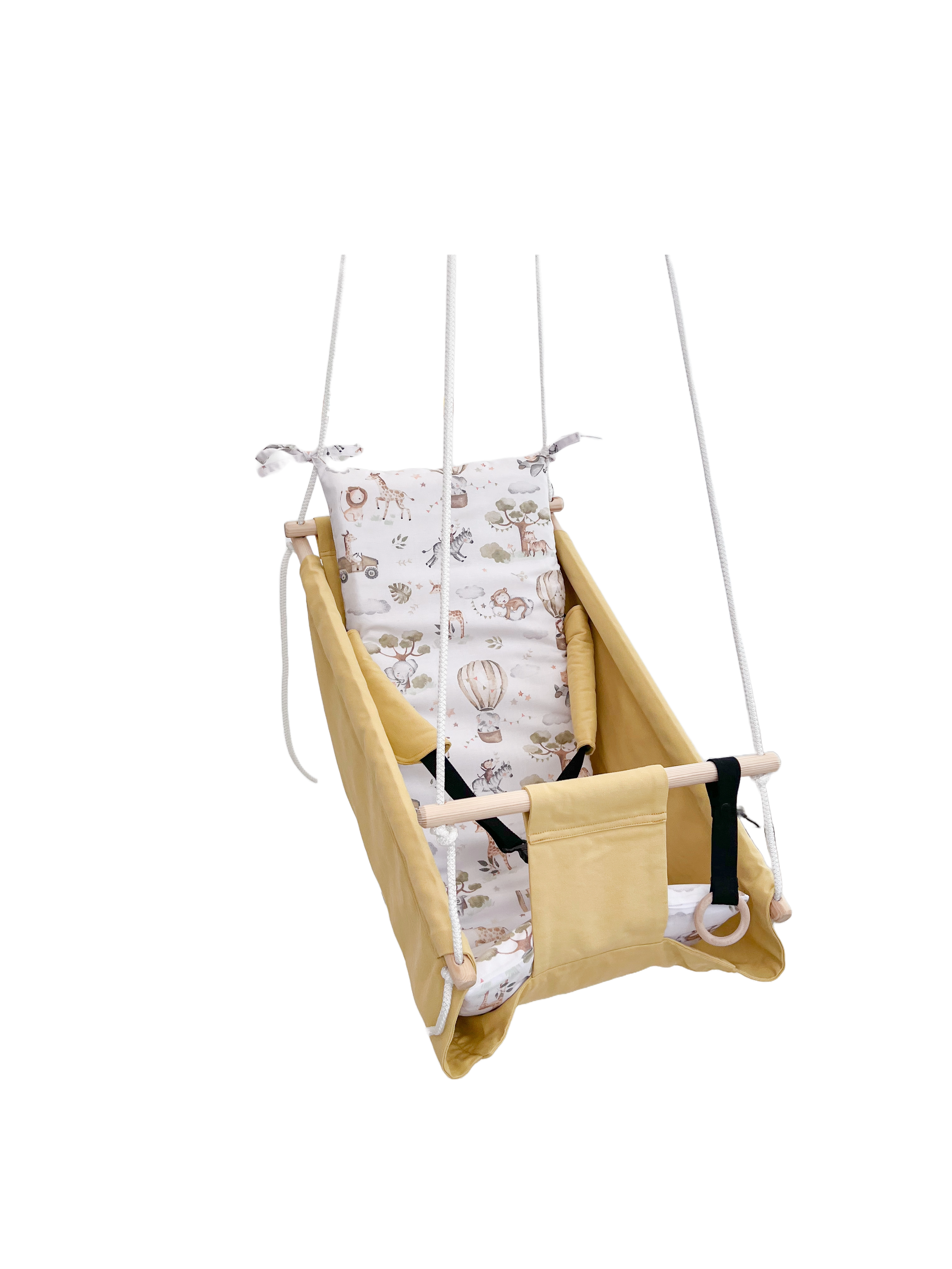 Hammock swing baby "Yellow safari animals"