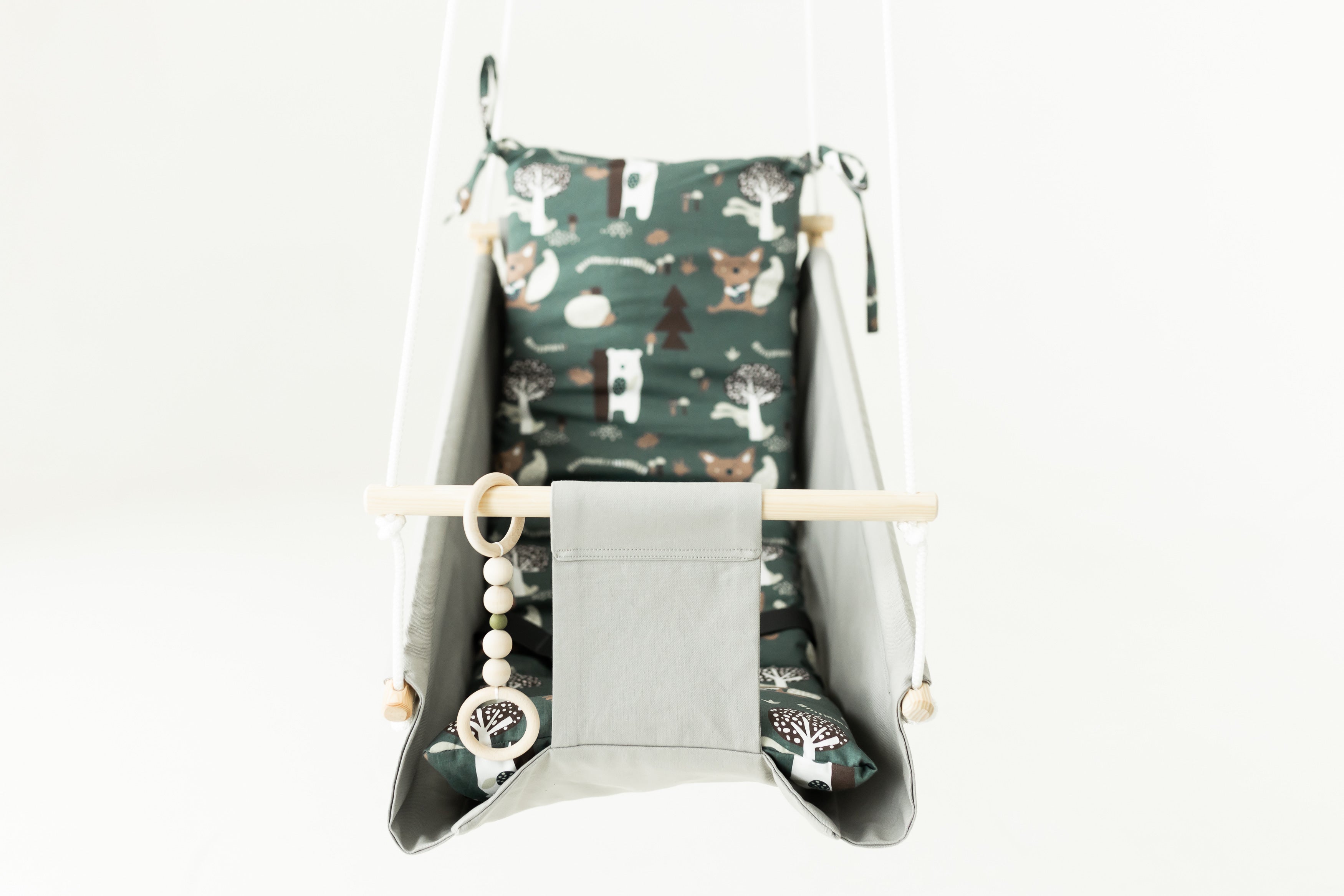 Hammock swing baby "Gray forest animals"