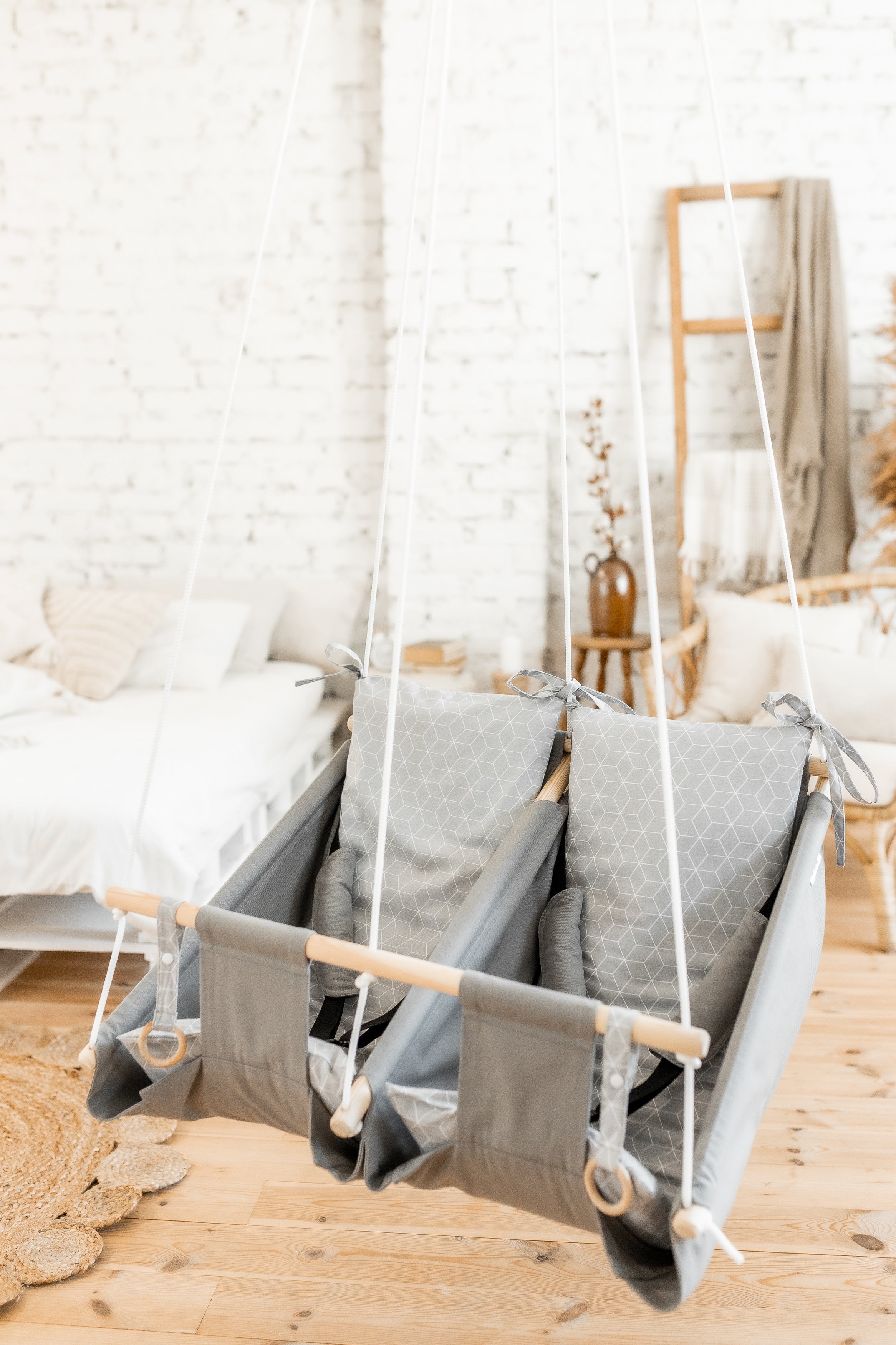 Twin hammock swing "Gray rombs"
