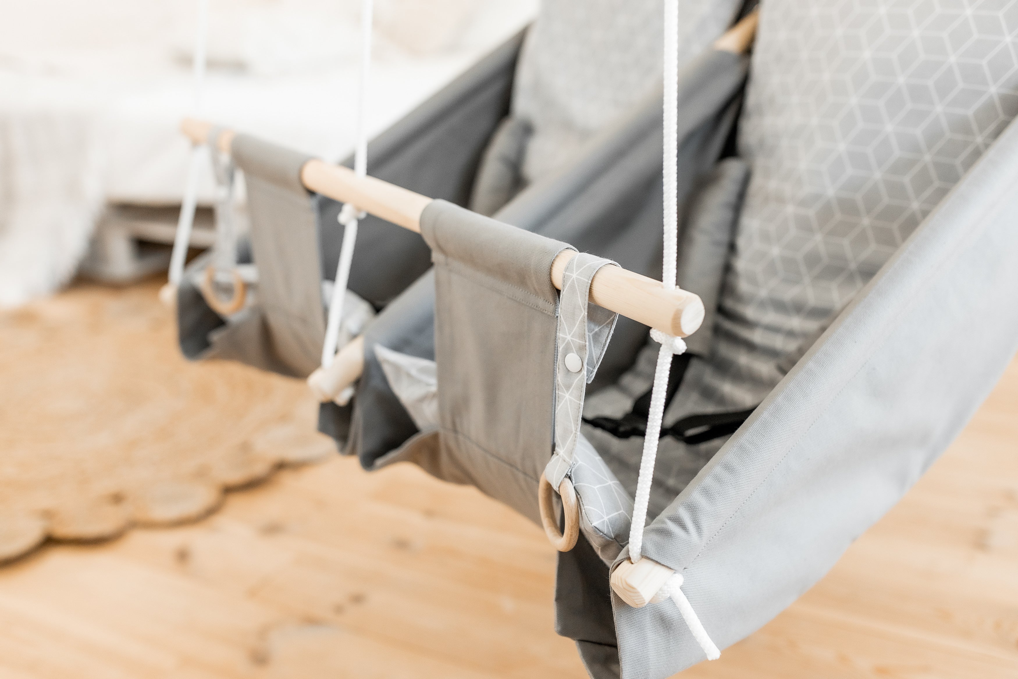 Twin hammock swing "Gray rombs"