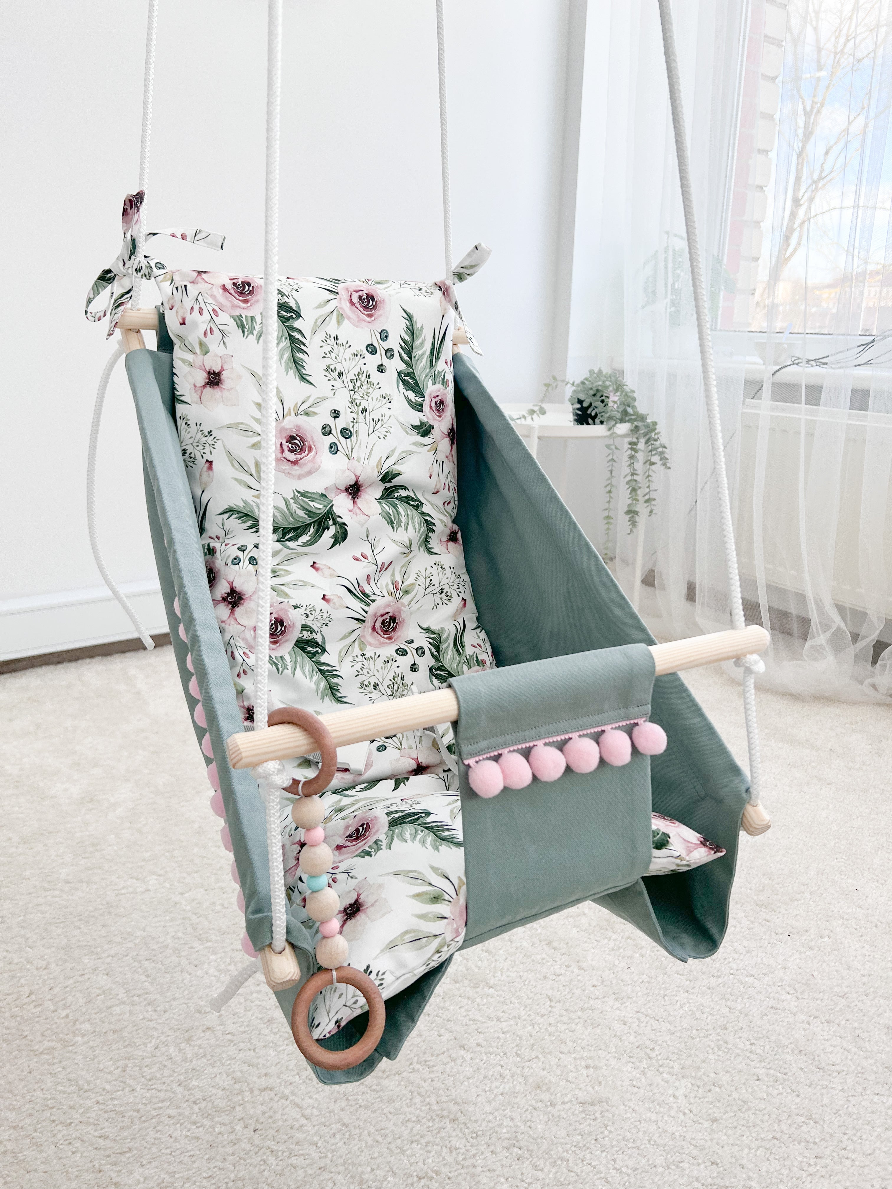 Hammock swing baby "Peonies"