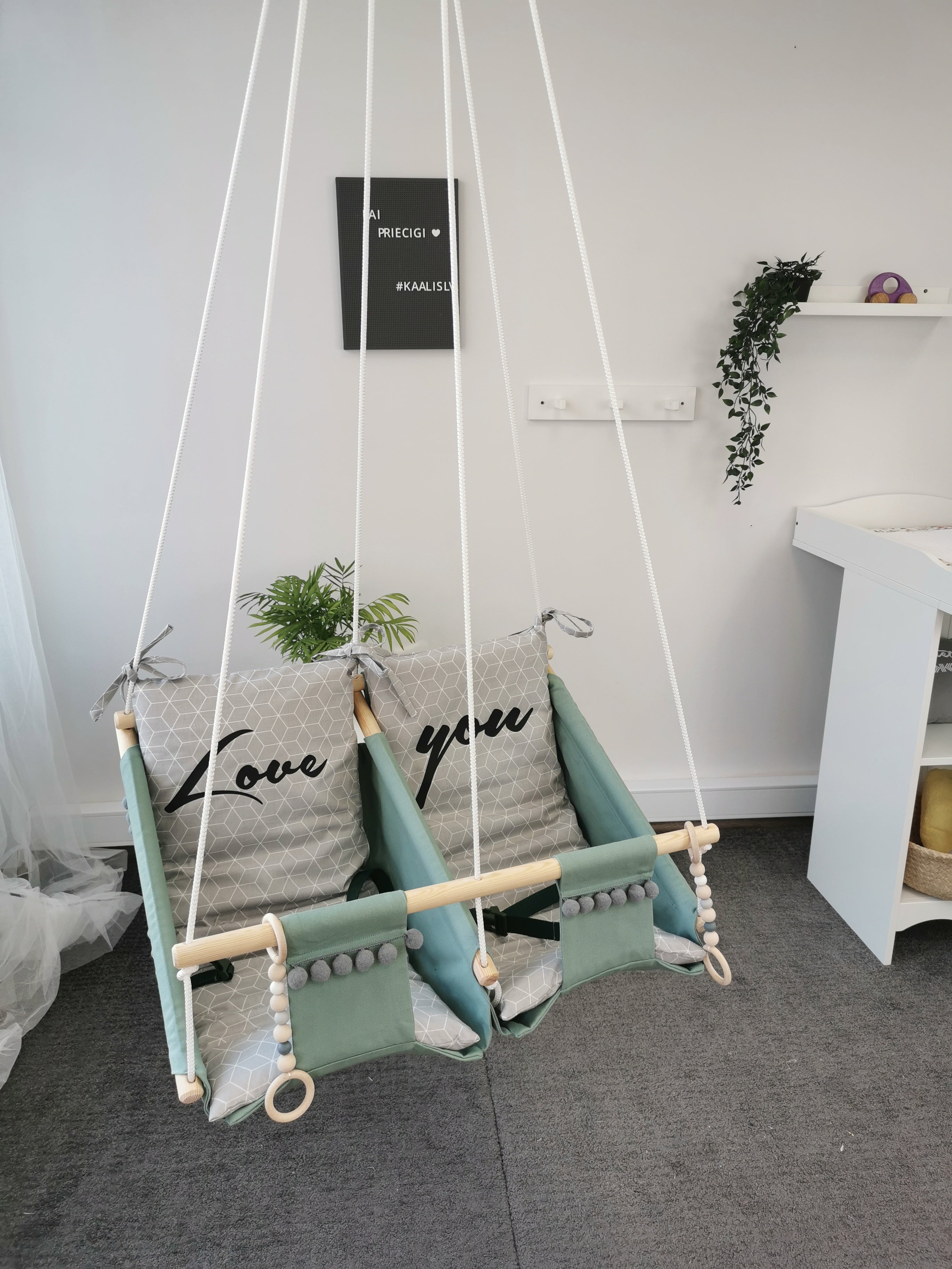 Twin hammock swing "Love you"