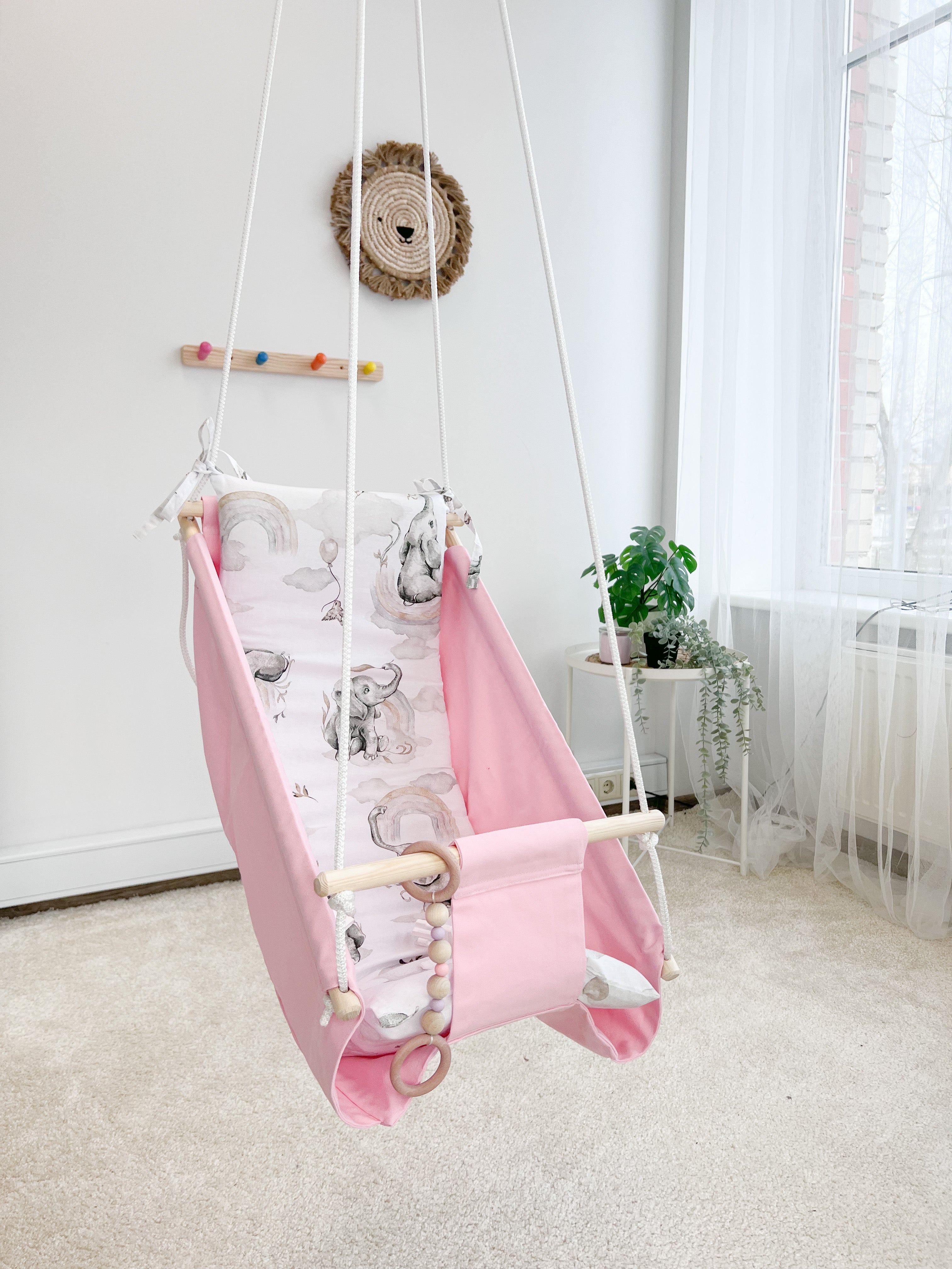 Hammock swing baby "Pink elephant"