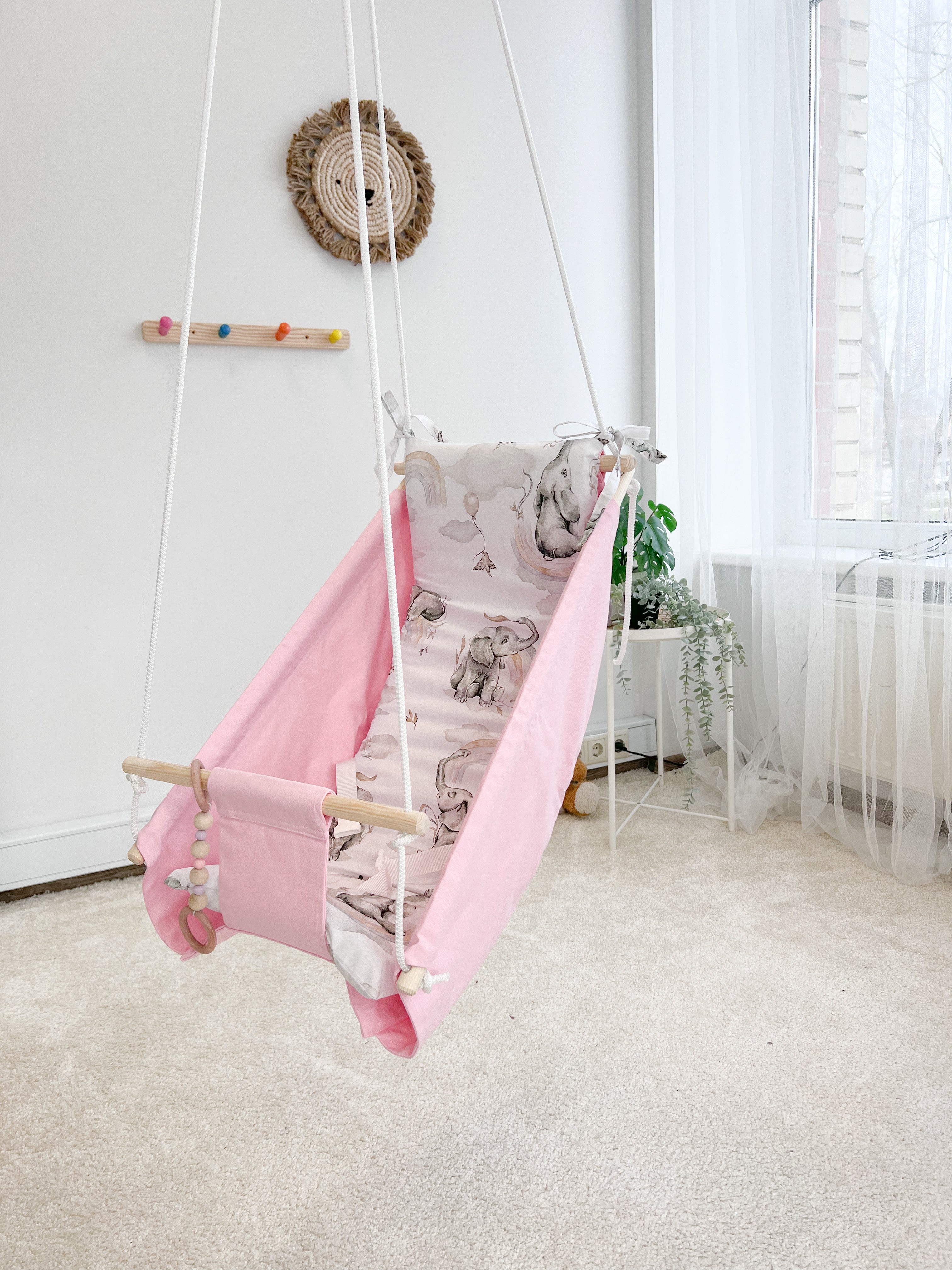 Hammock swing baby "Pink elephant"