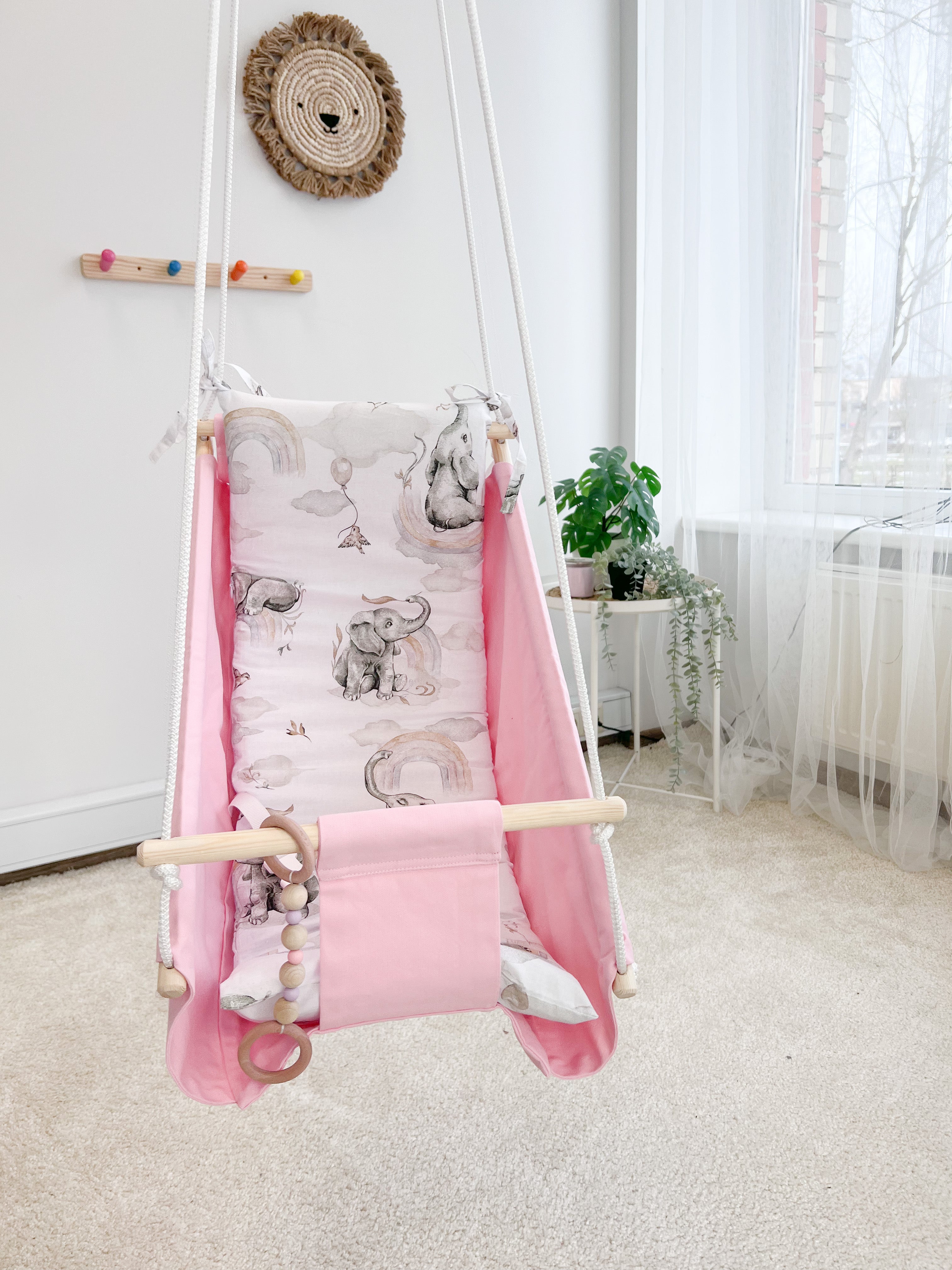 Hammock swing baby "Pink elephant"