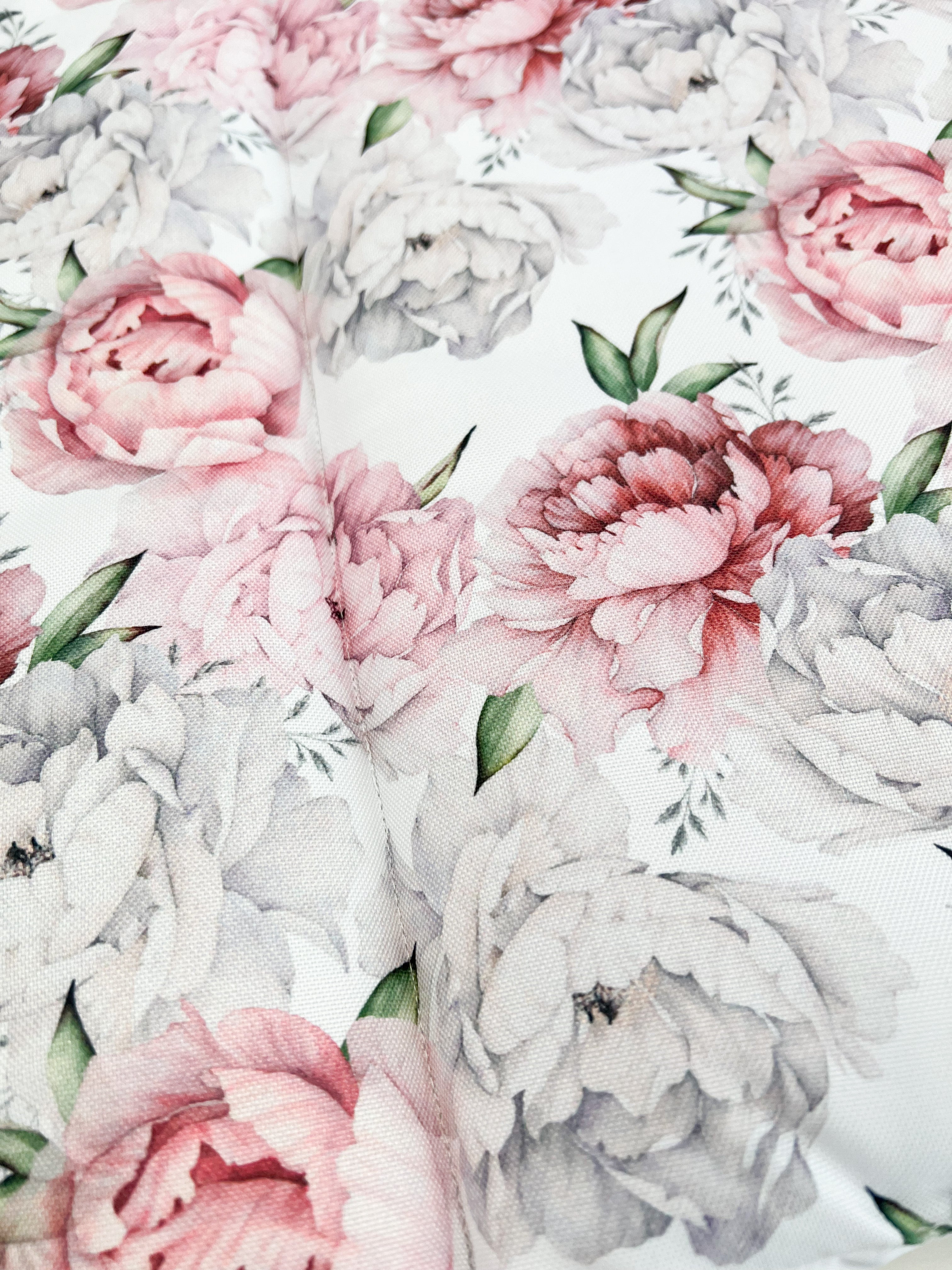 Water-resistant changing pad - peonies