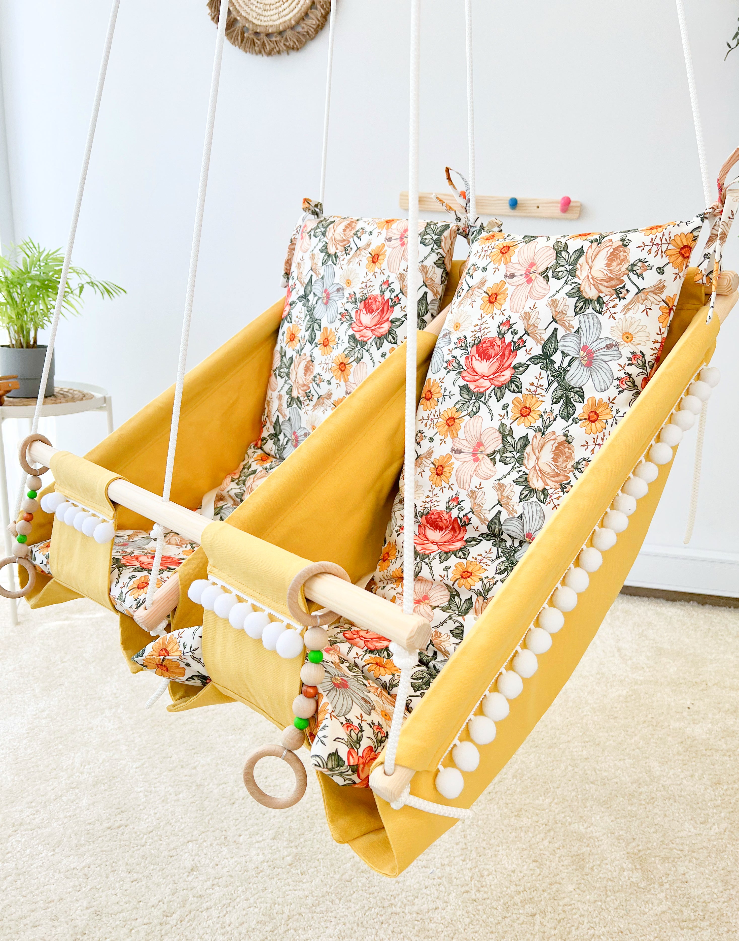 Twin hammock swing "Flowers"