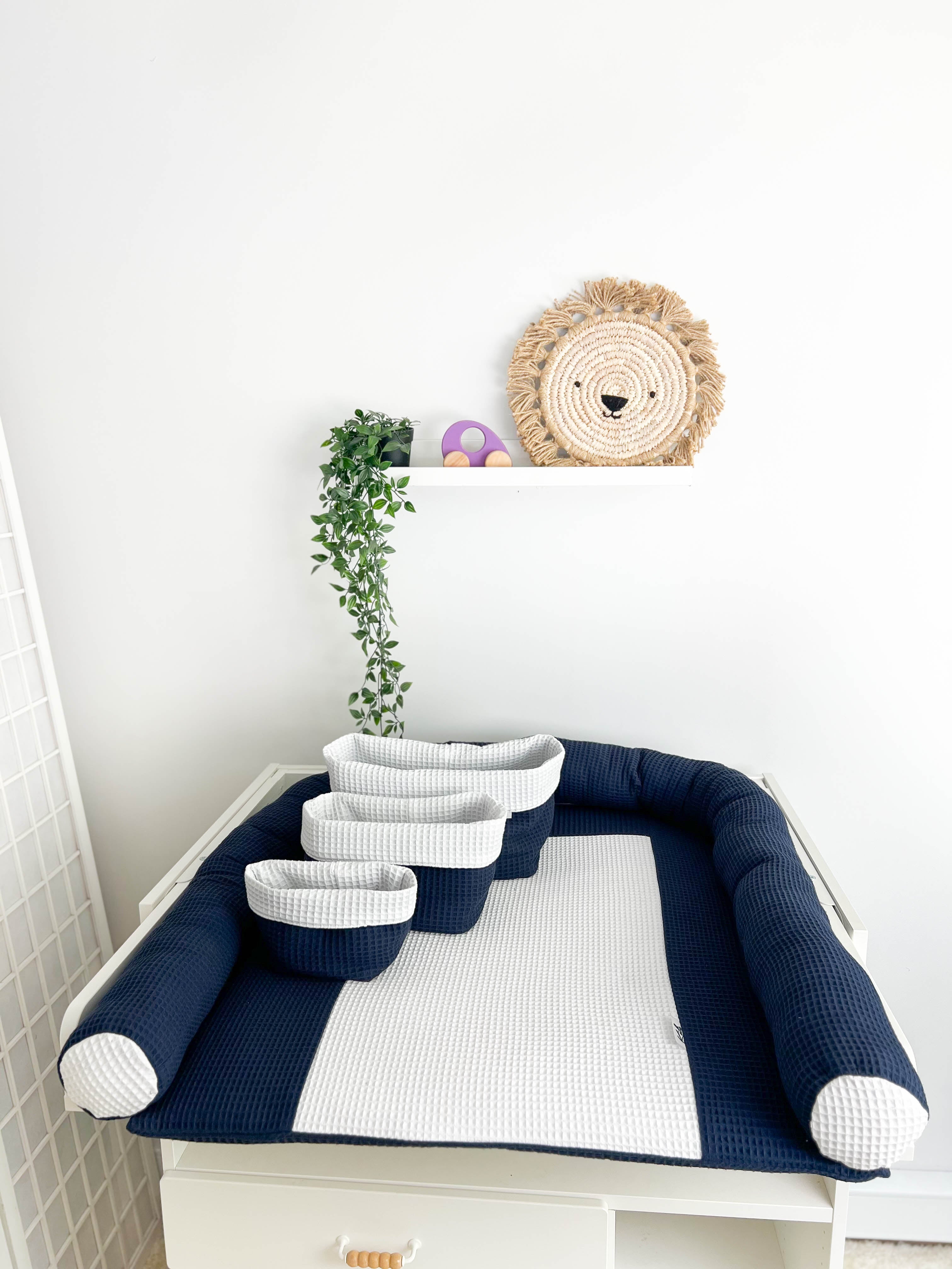 Cotton changing pad - Navy blue