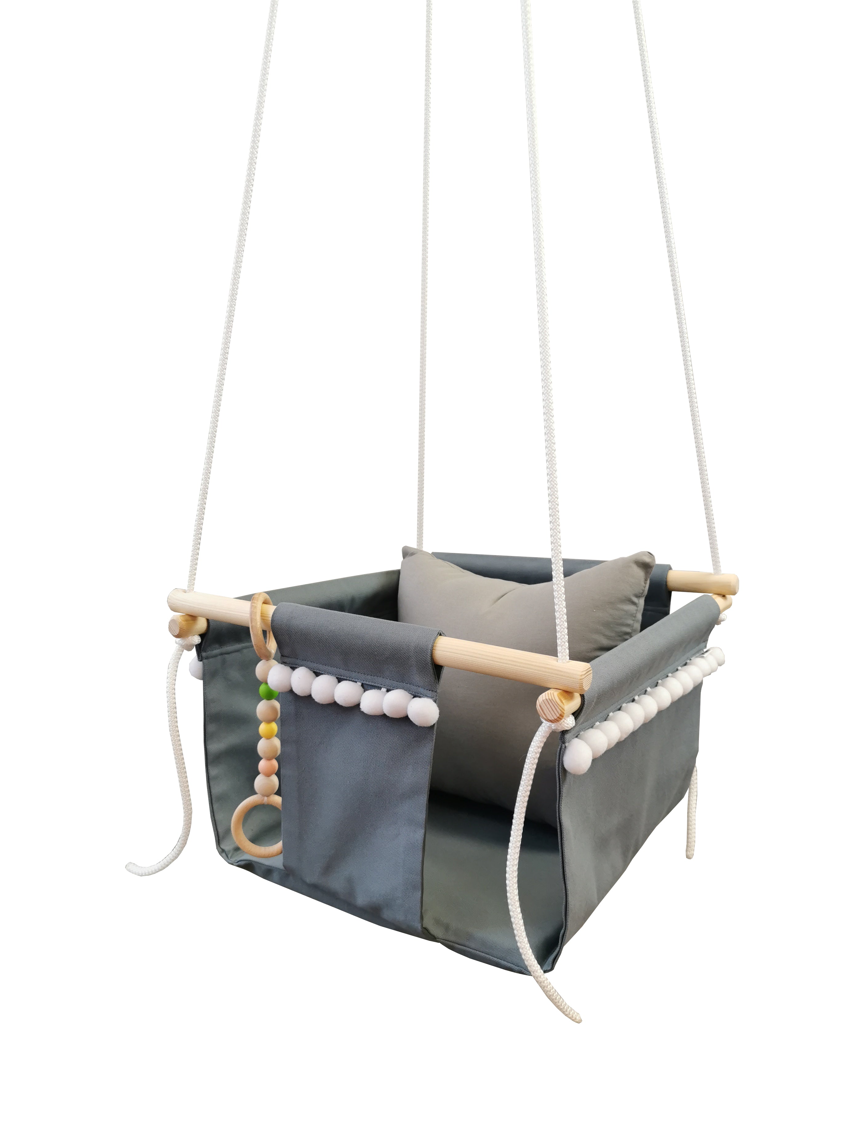 Swing for Kids "Gray" with pompom's