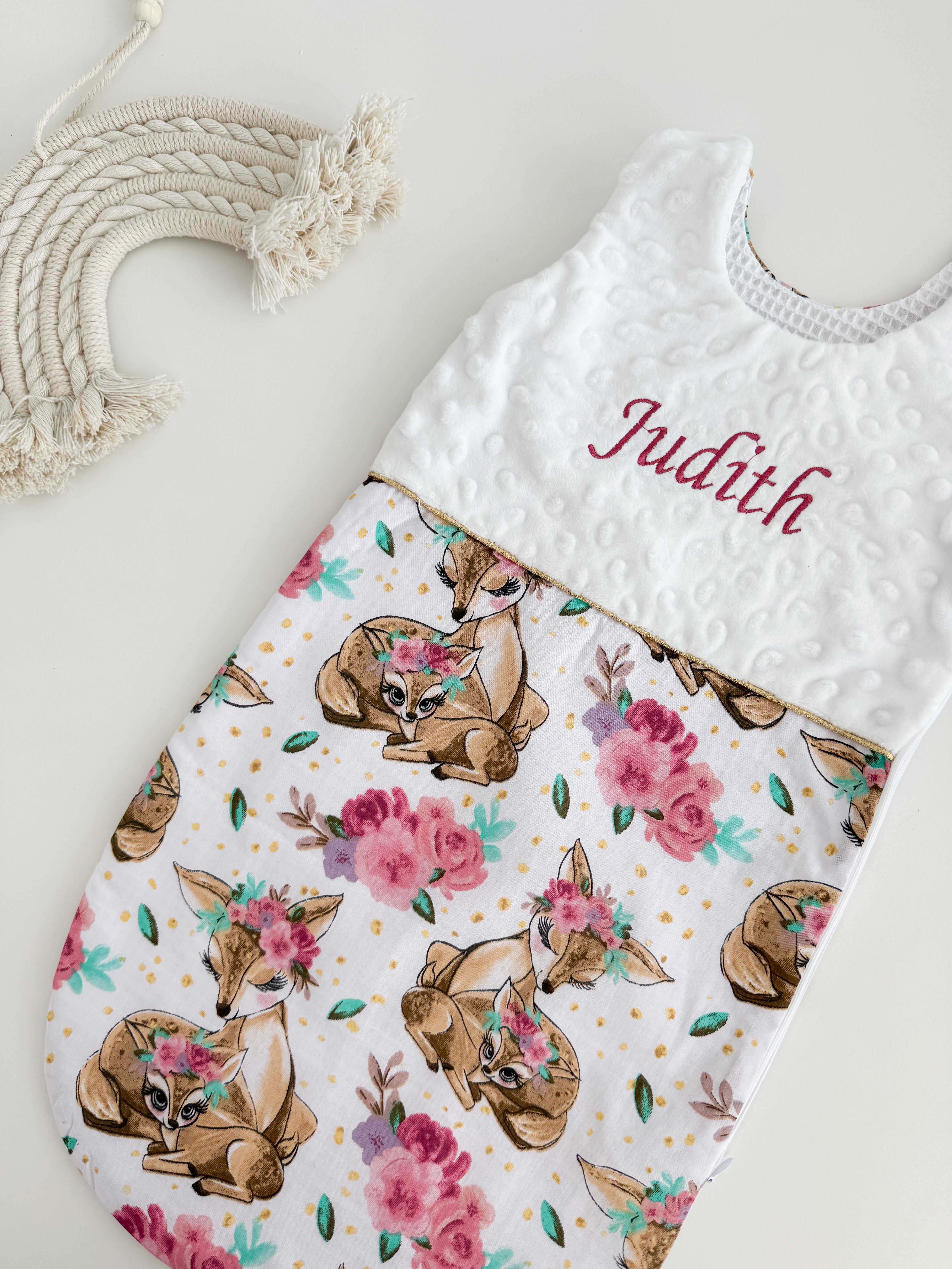 Baby sleeping bag Bambi with white
