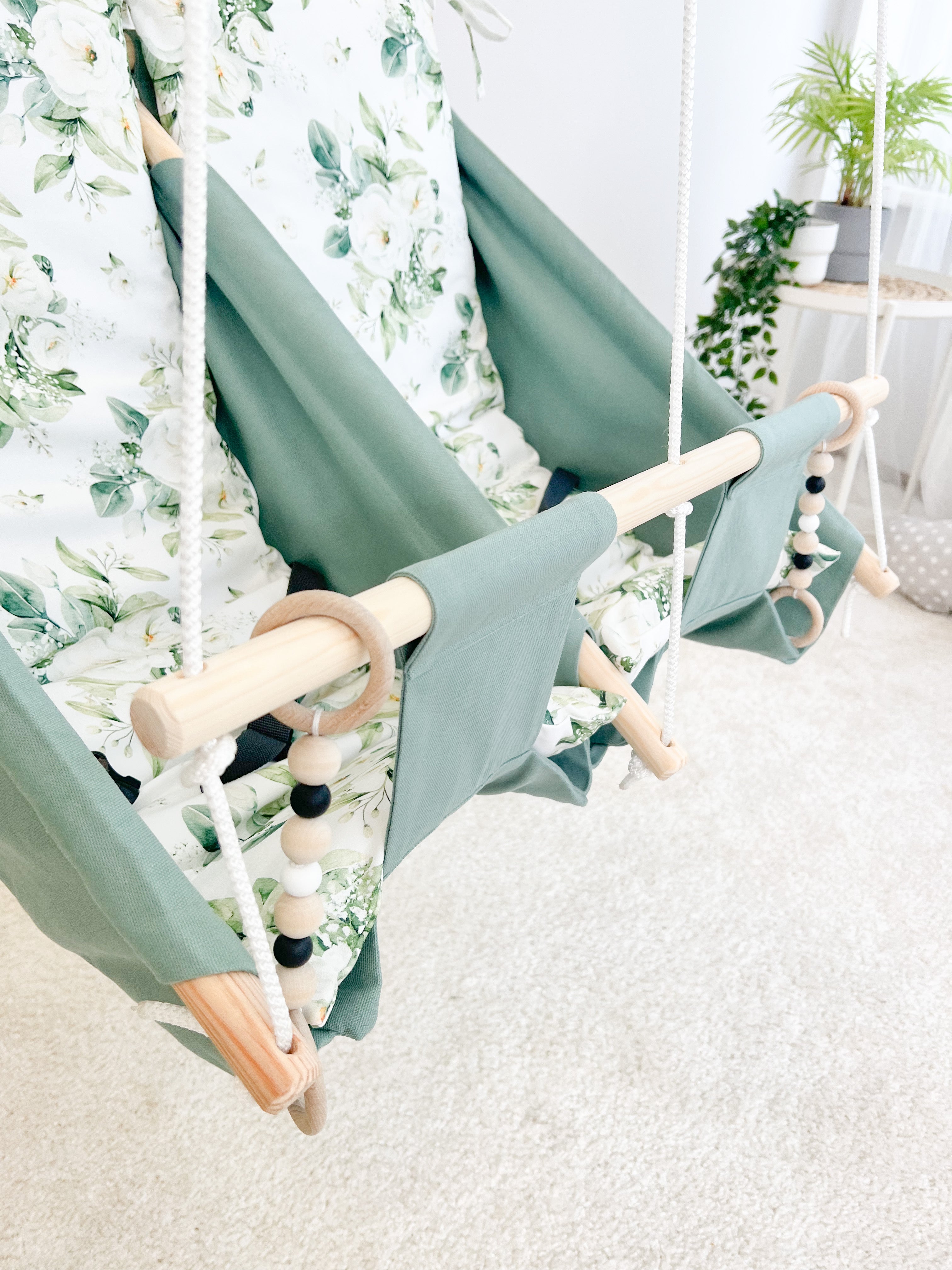 Twin hammock swing "White Flowers"