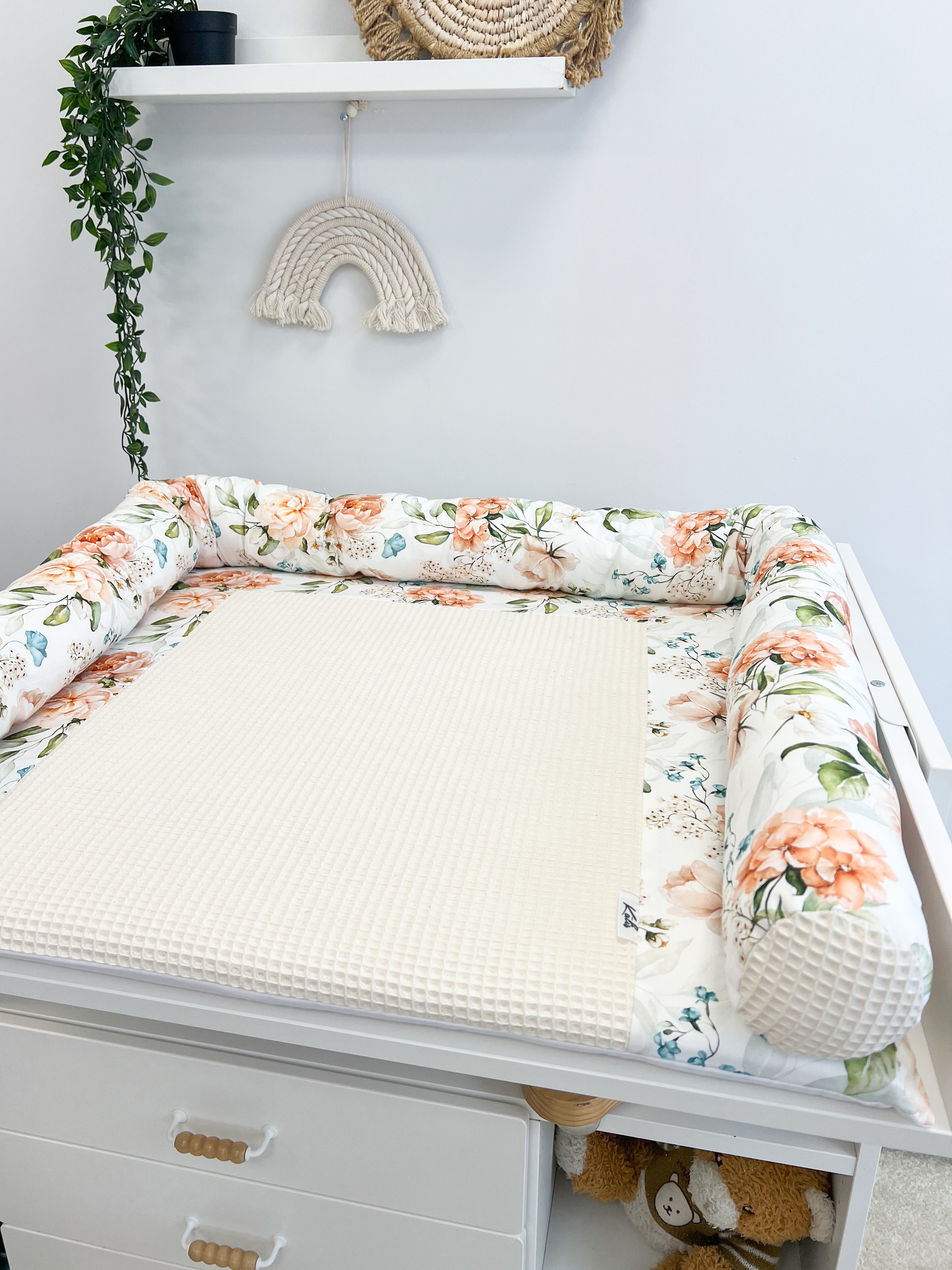 Cotton changing pad - PEONIES