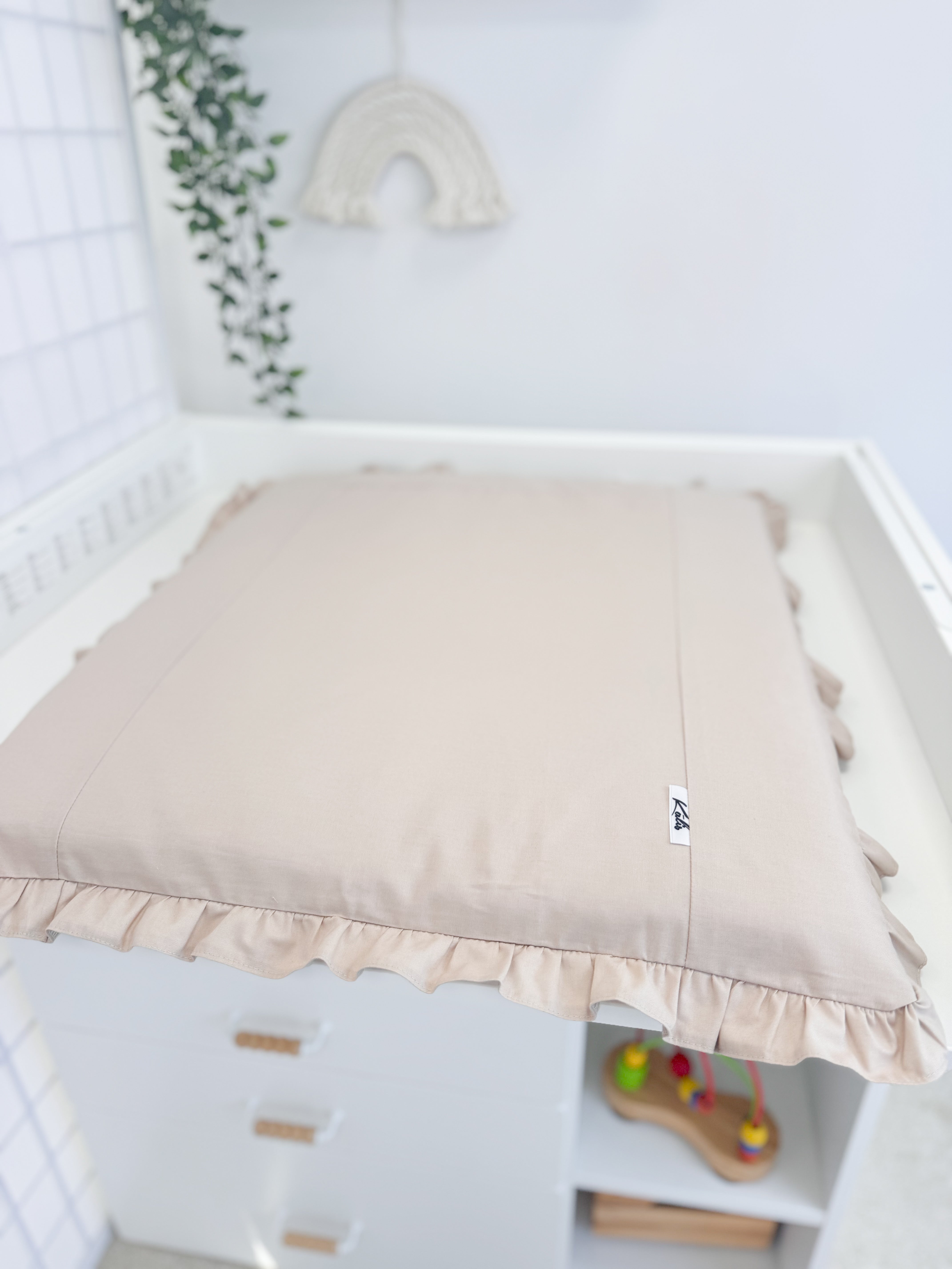 BEIGE Cotton changing pad , 60 x 70 cm