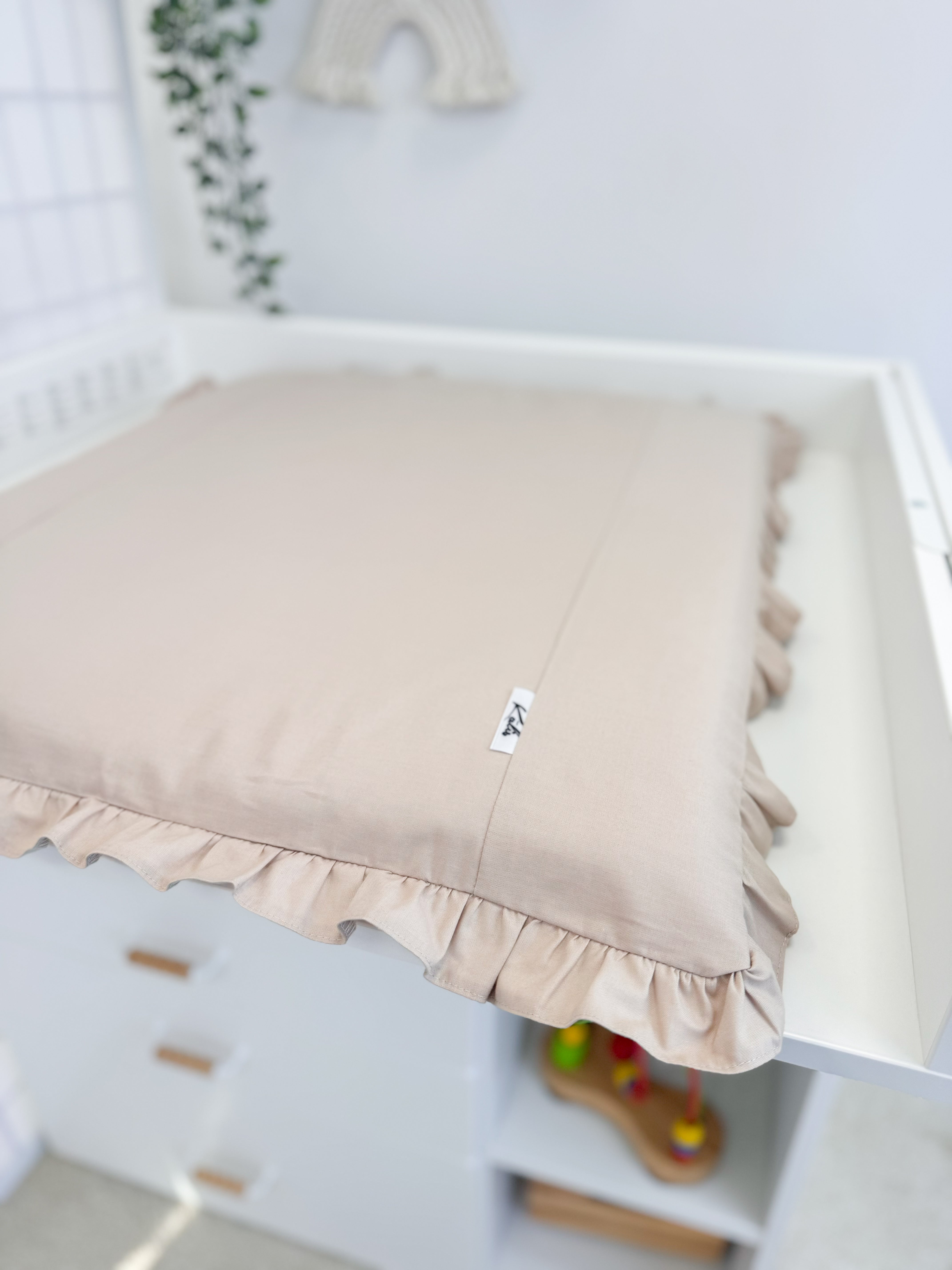 BEIGE Cotton changing pad , 60 x 70 cm