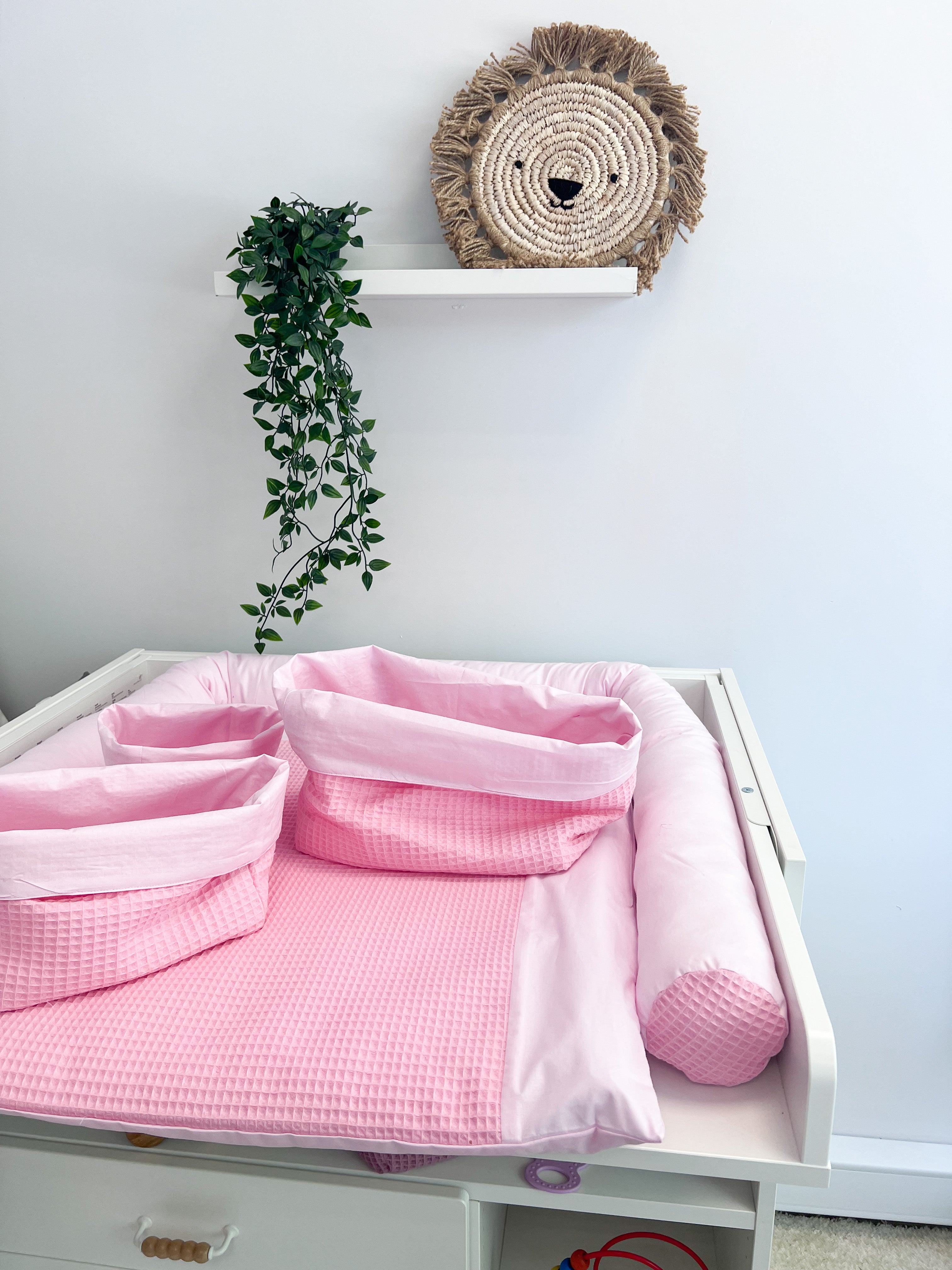 Cotton changing pad - solid pink