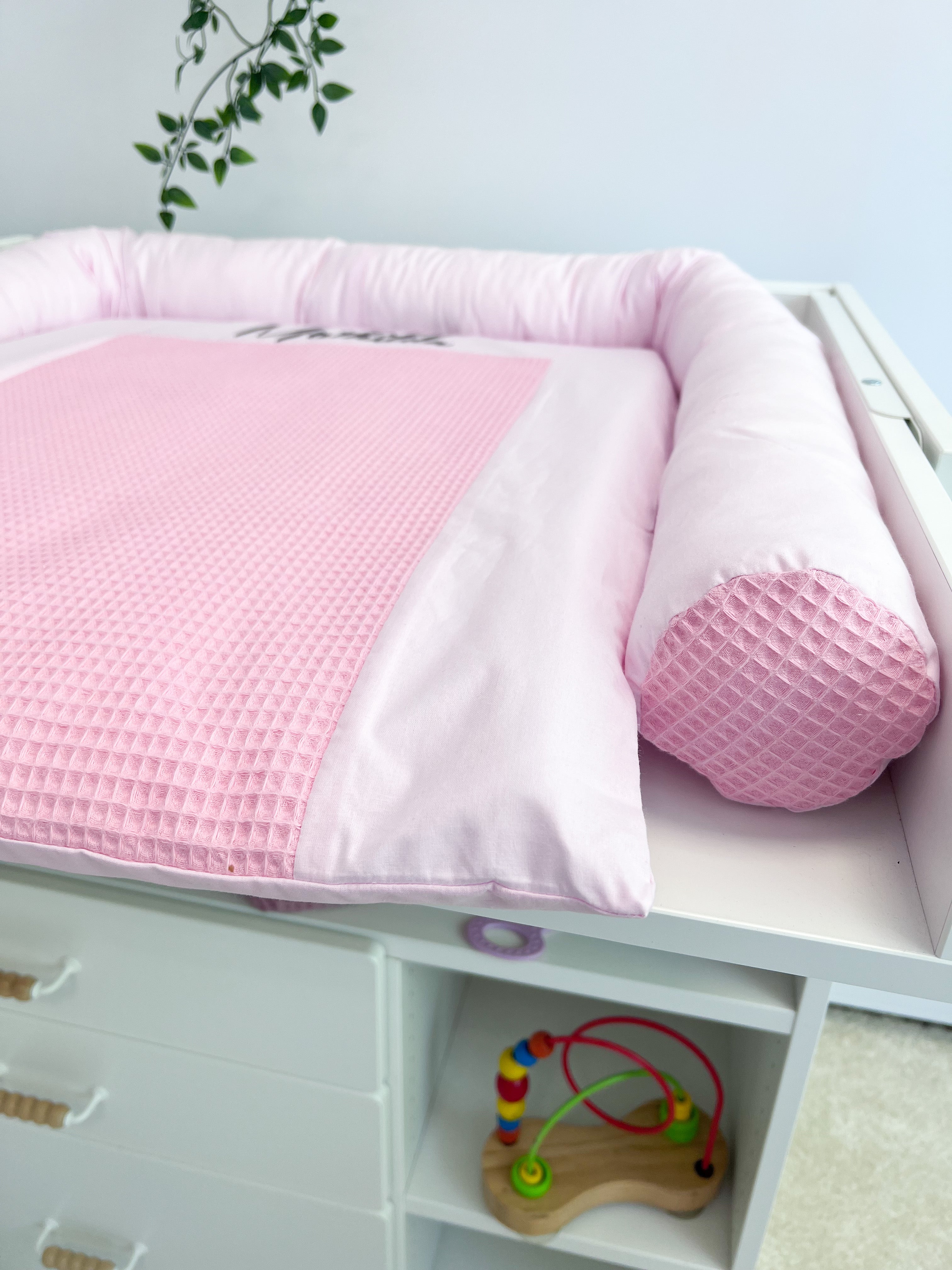 Cotton changing pad - solid pink