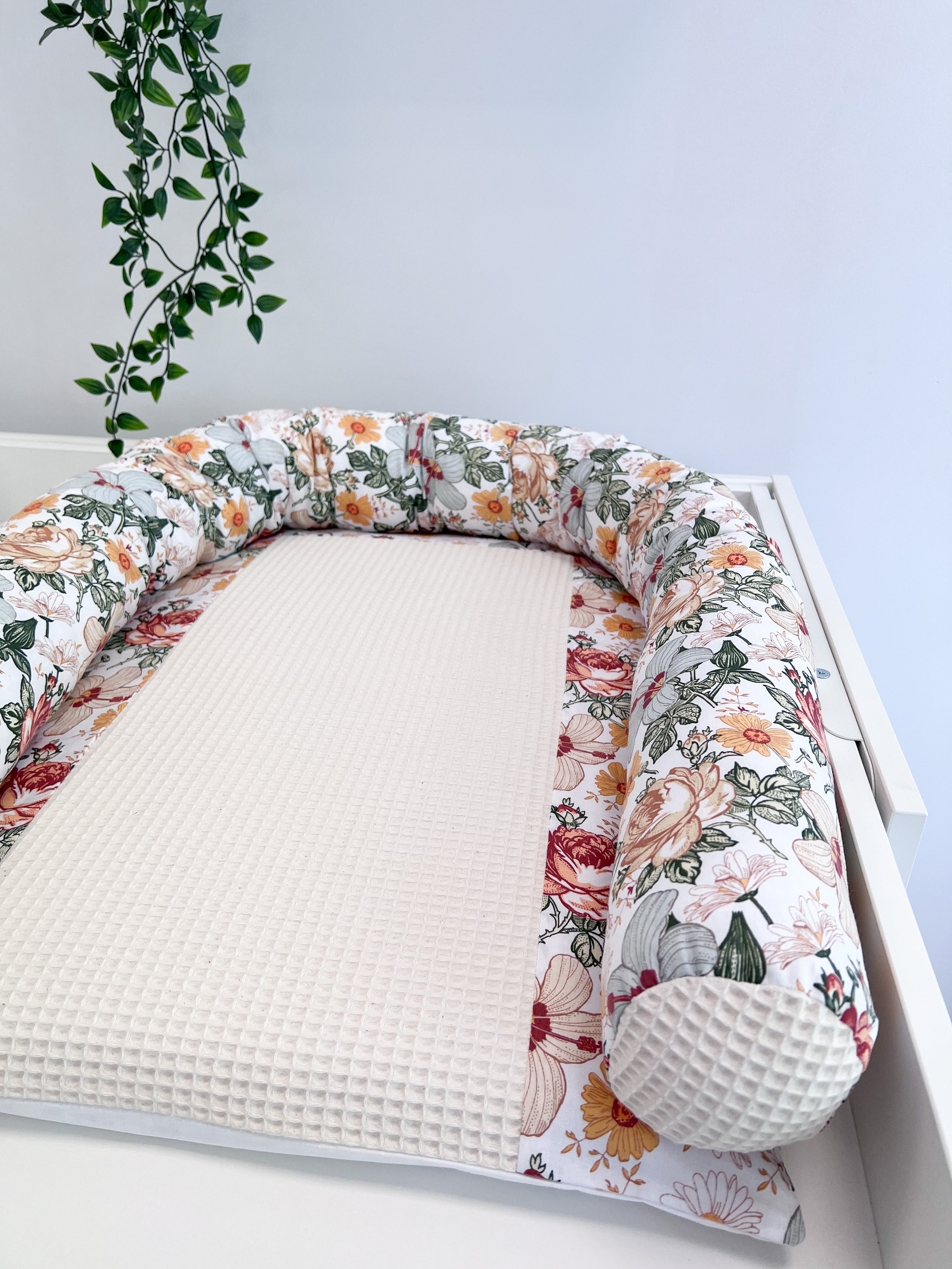 Cotton changing pad - Autumn flowers