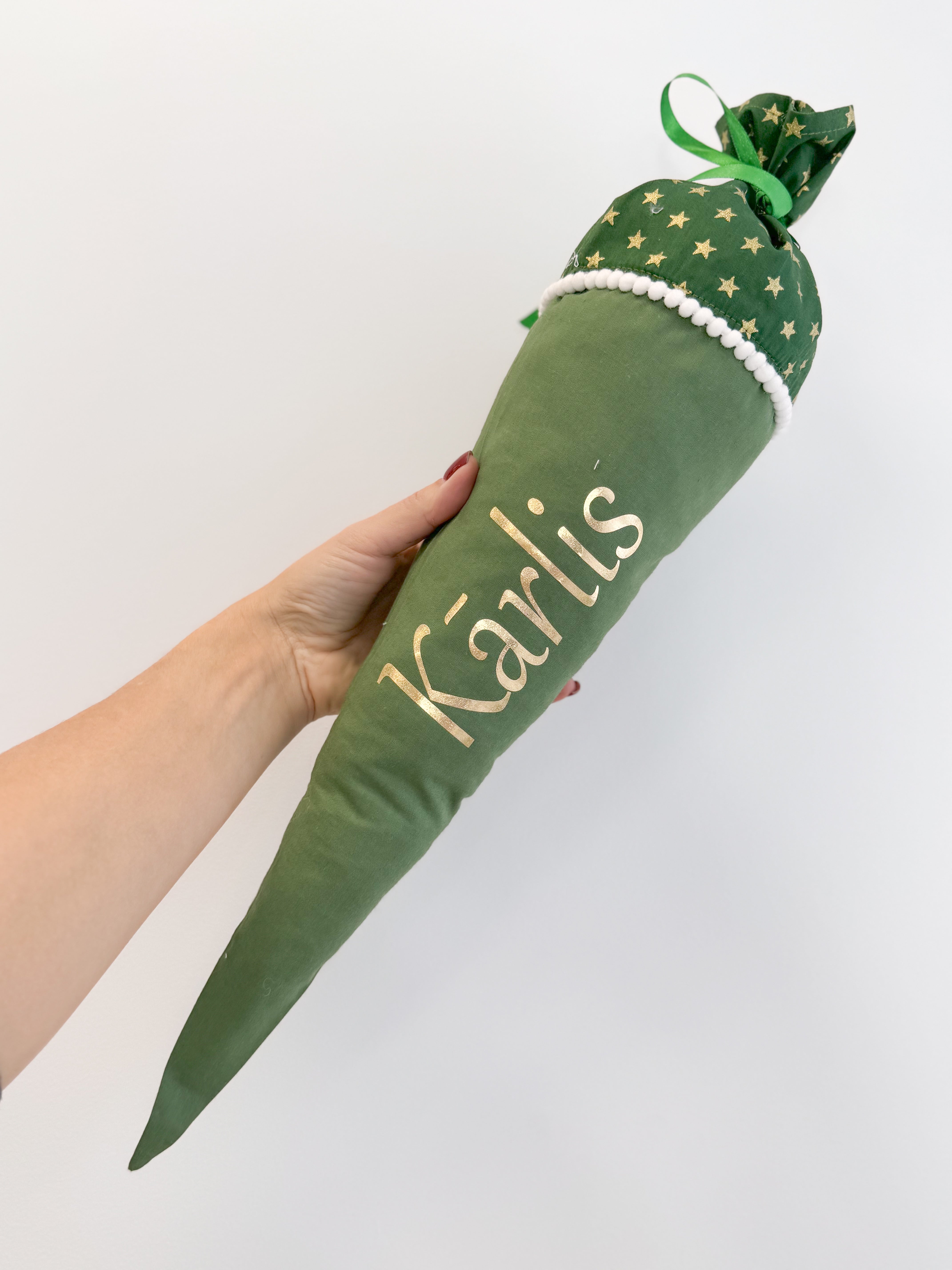 Christmas candy cone -Green stars