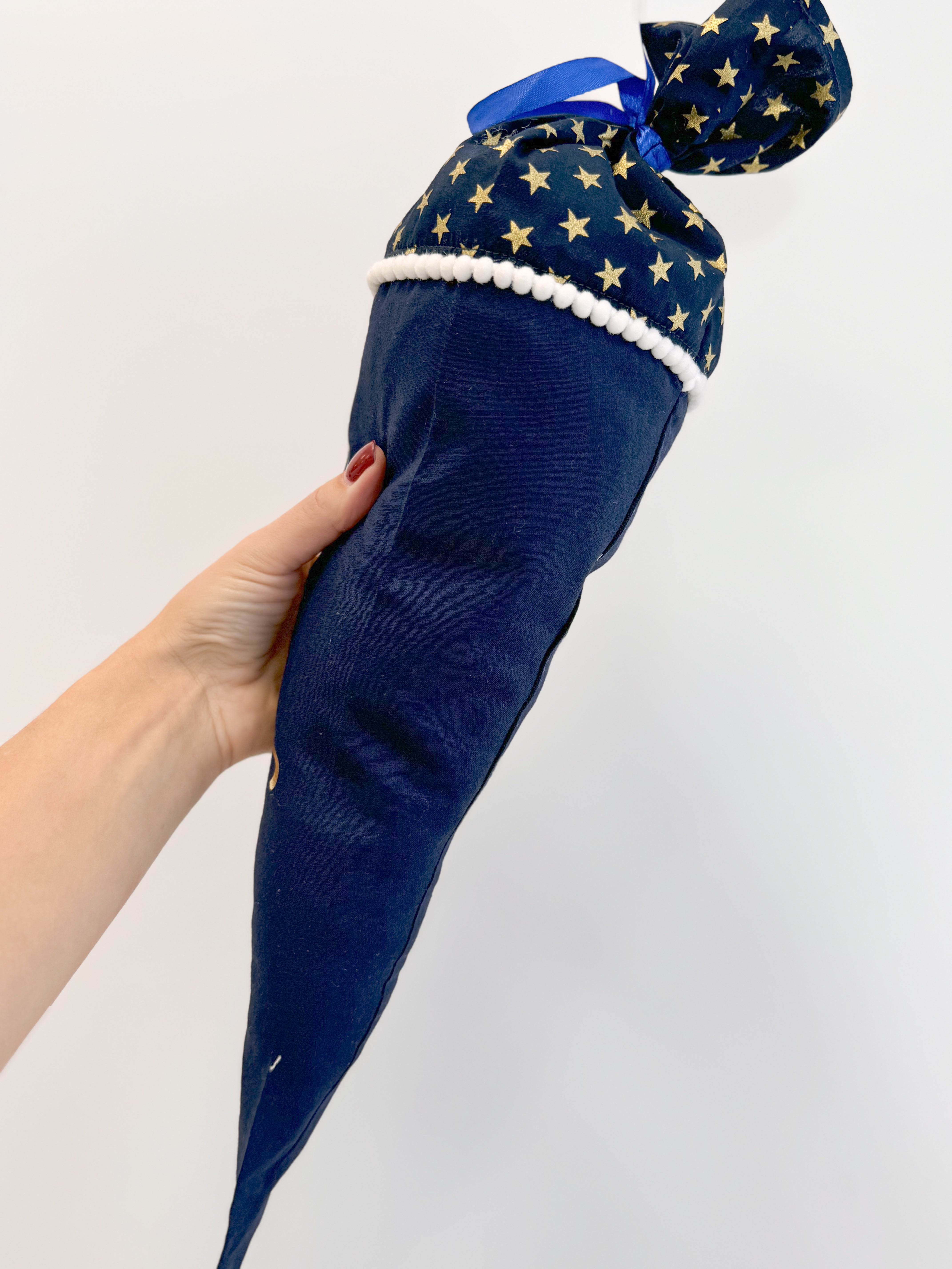 Christmas candy cone - Navy stars