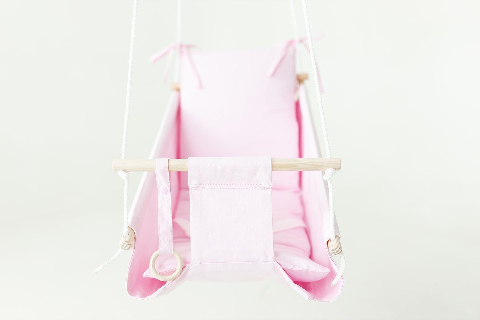 Pink and best sale white baby swing